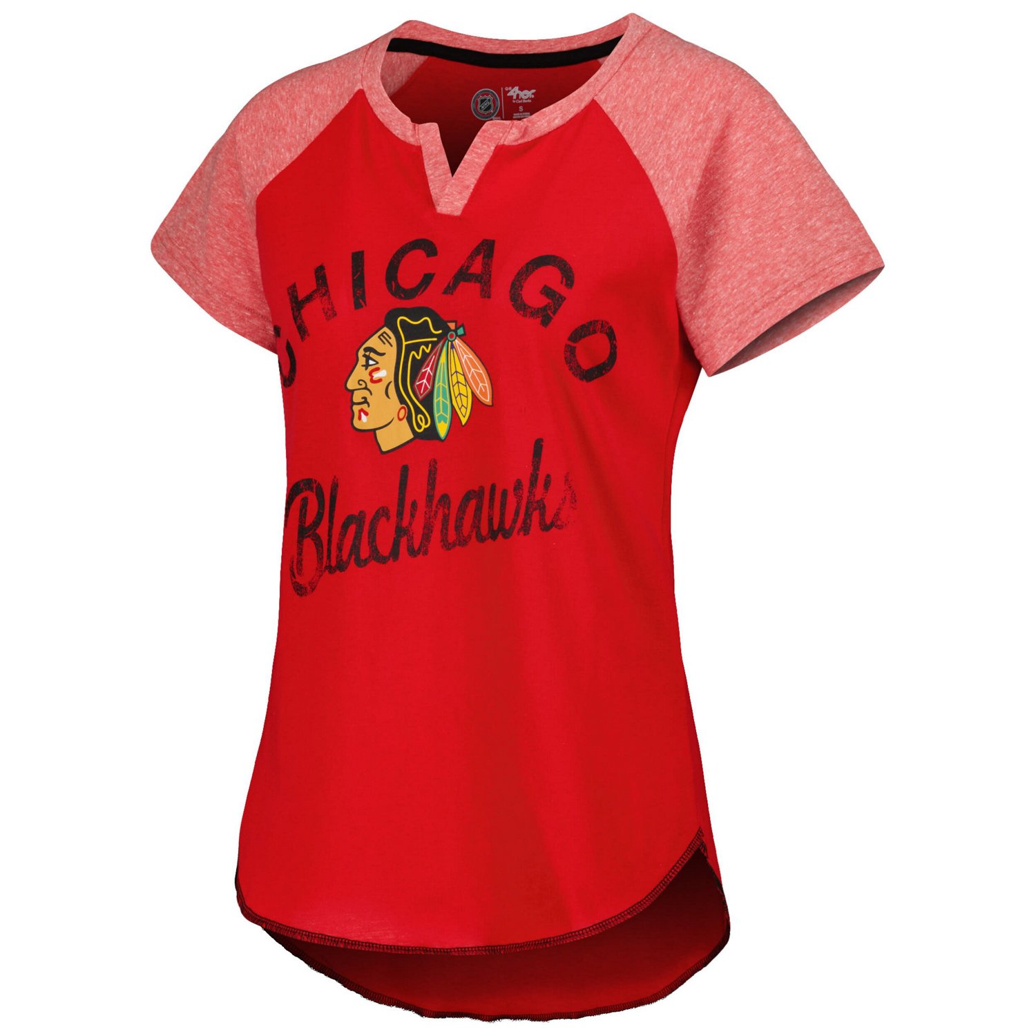 Starter Chicago Blackhawks Grand Slam Raglan Notch Neck T-Shirt - view number 2