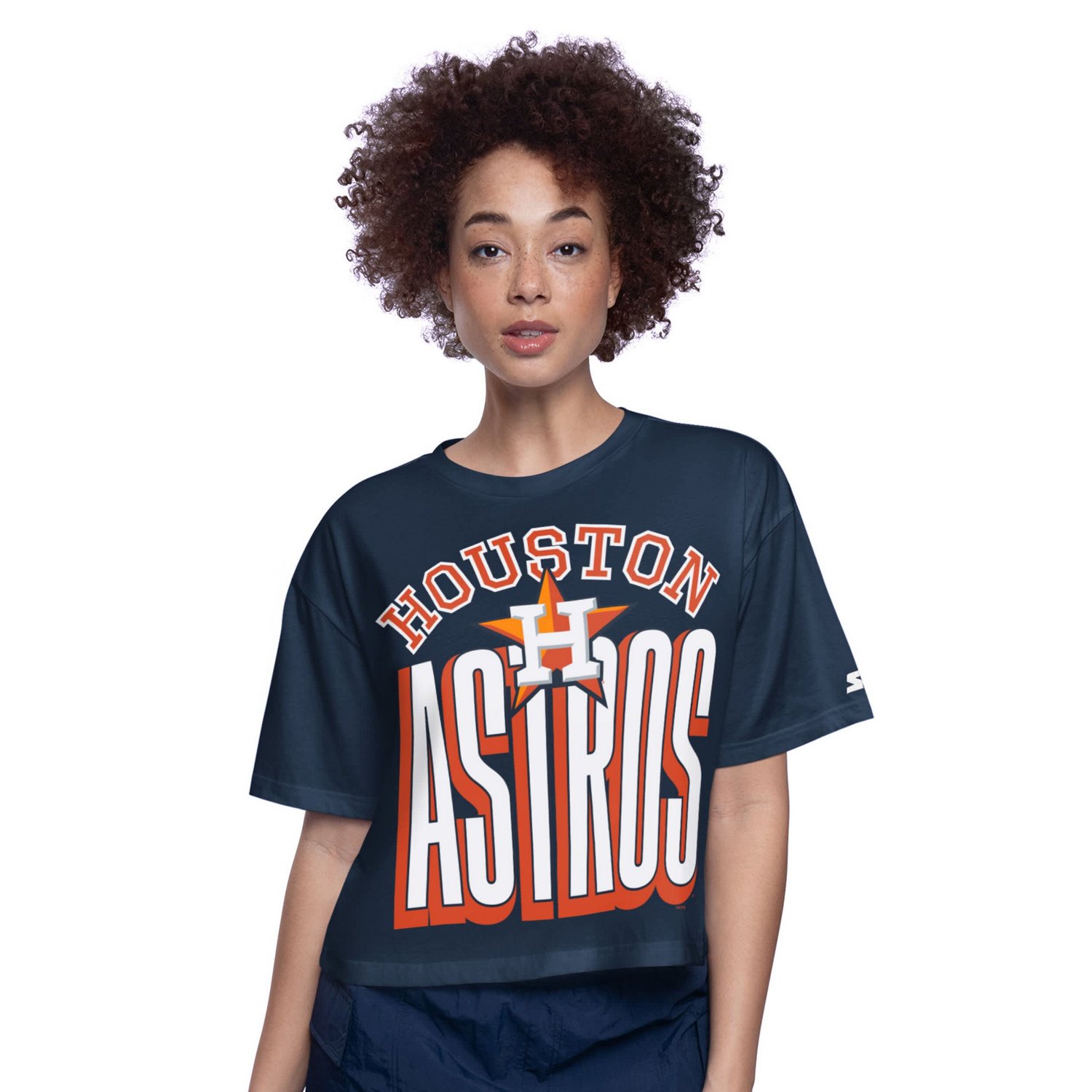 Starter Houston Astros Play the Ball Boxy Cropped T-Shirt