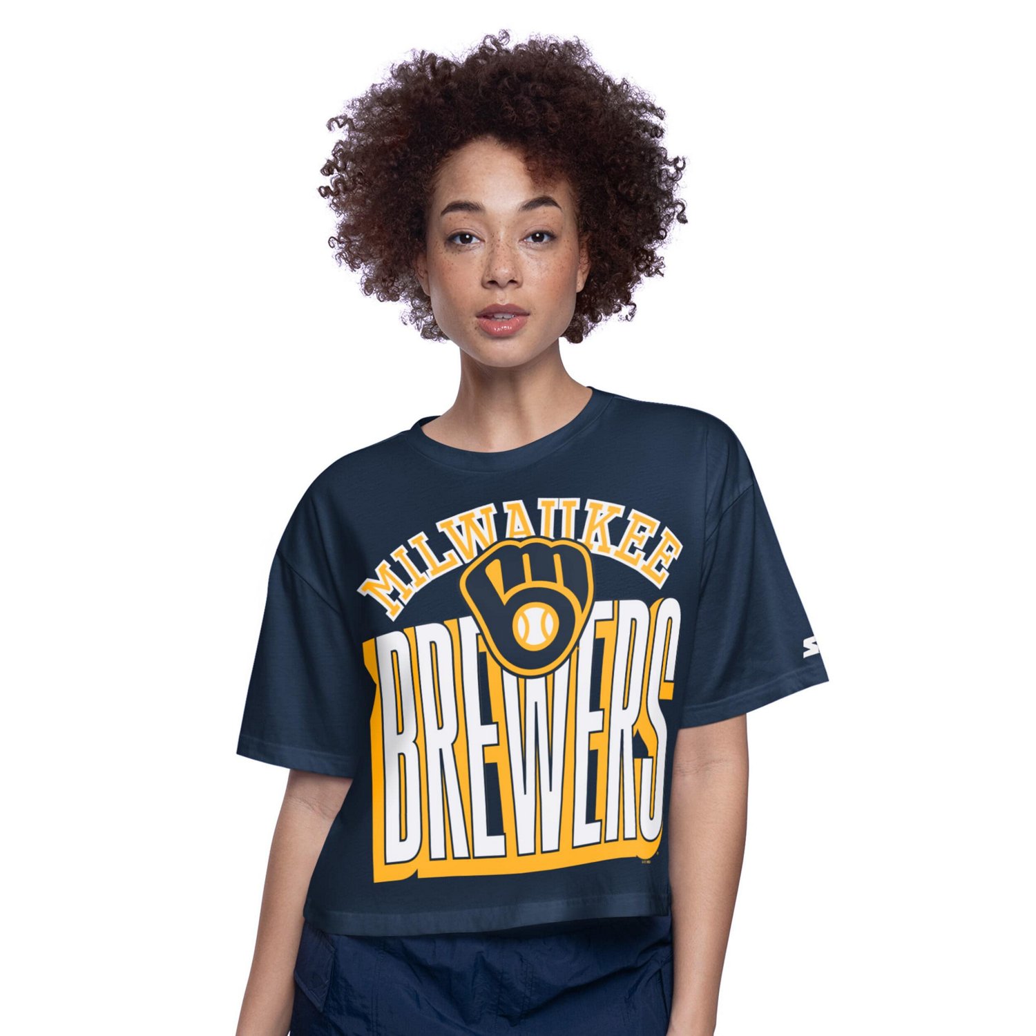 Starter Milwaukee Brewers Play the Ball Boxy Cropped T-Shirt                                                                    