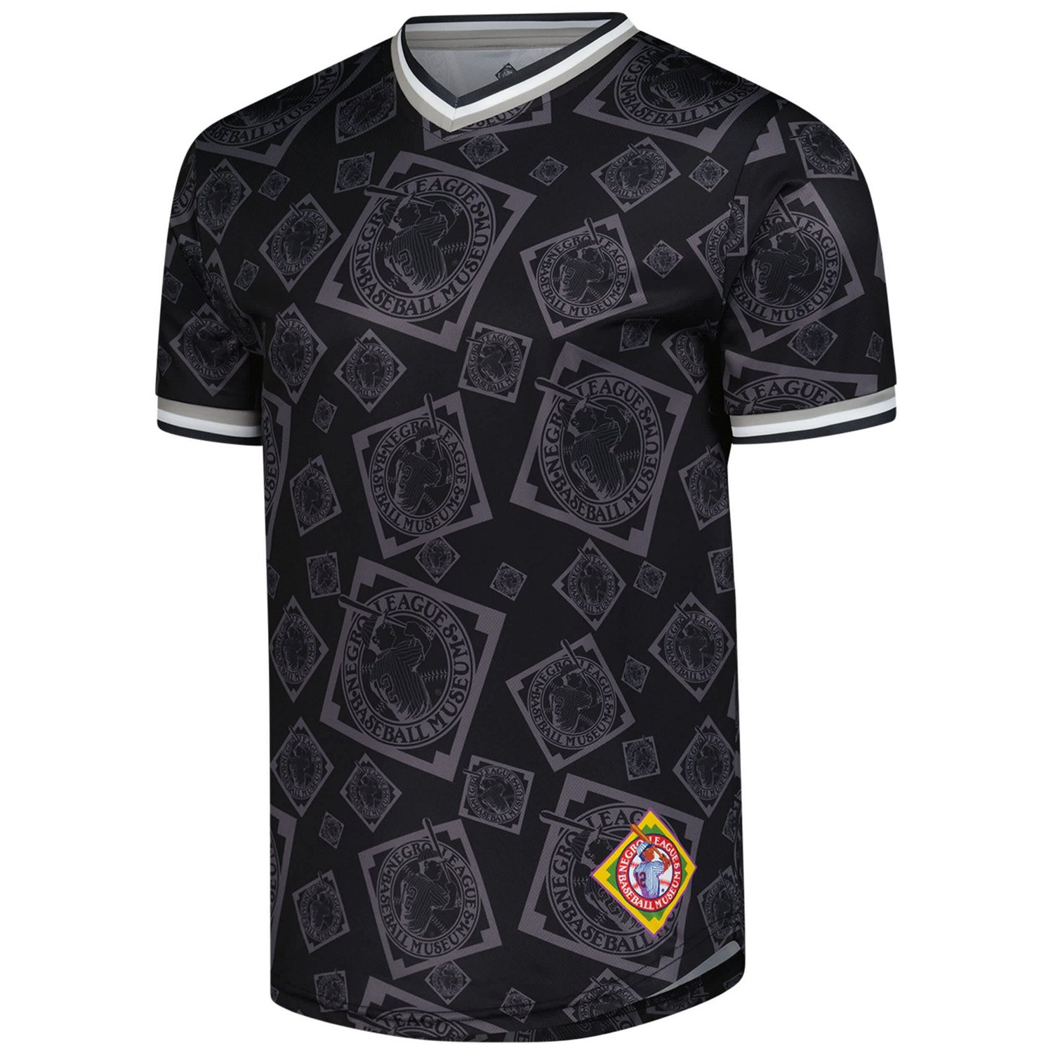 Stitches Negro League Baseball Allover Print V-Neck Jersey