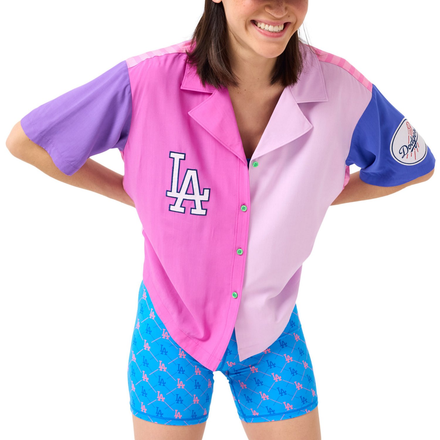 Terez Los Angeles Dodgers Color Block Button-Up Shirt - view number 2