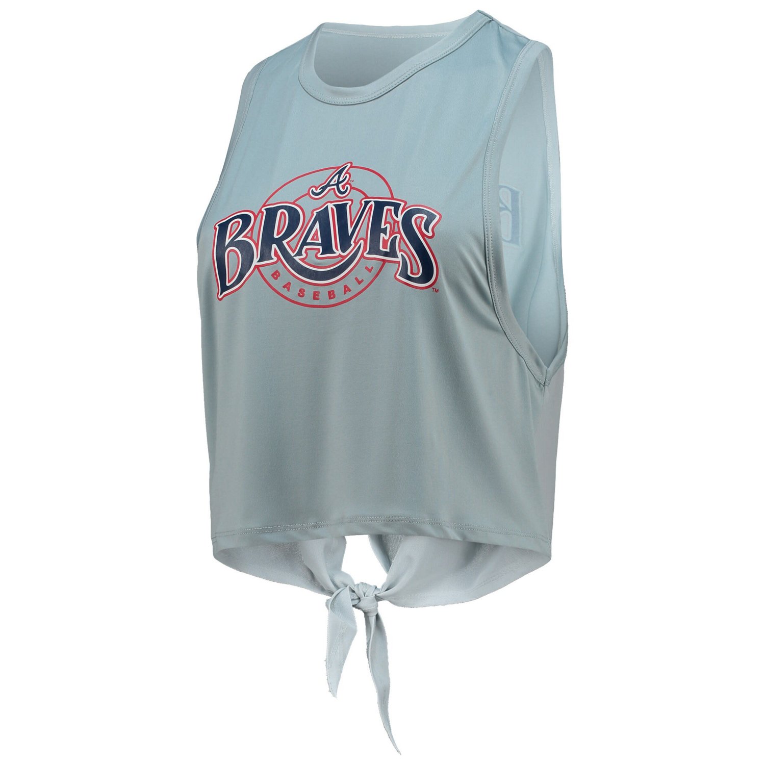 The Wild Collective Light Atlanta Braves Open Back Twist-Tie Tank Top