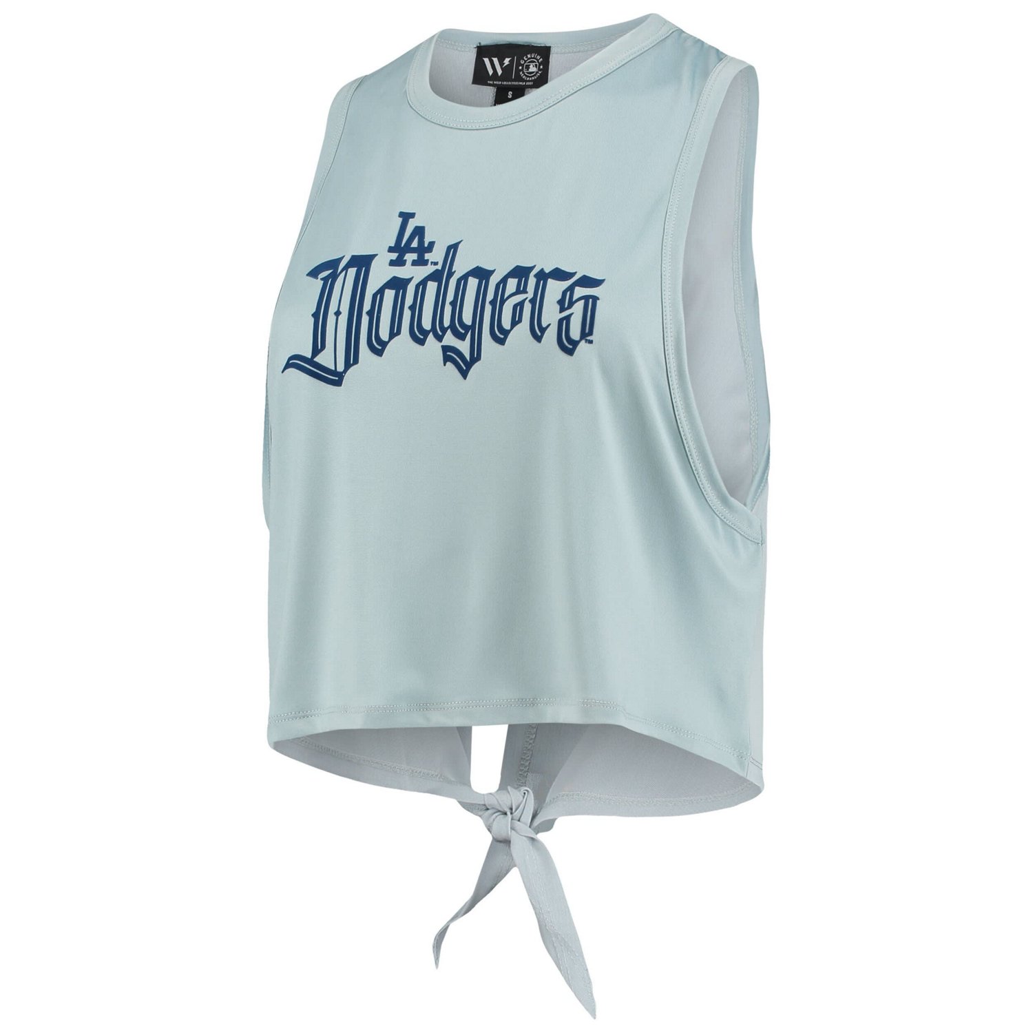 The Wild Collective Light Los Angeles Dodgers Open Back Twist-Tie Tank Top