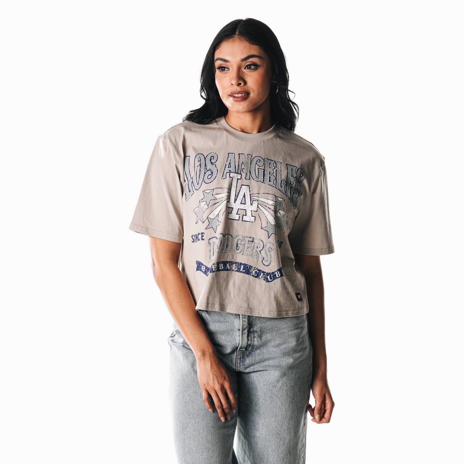 The Wild Collective Los Angeles Dodgers Cropped Vintage Boxy T-Shirt - view number 2