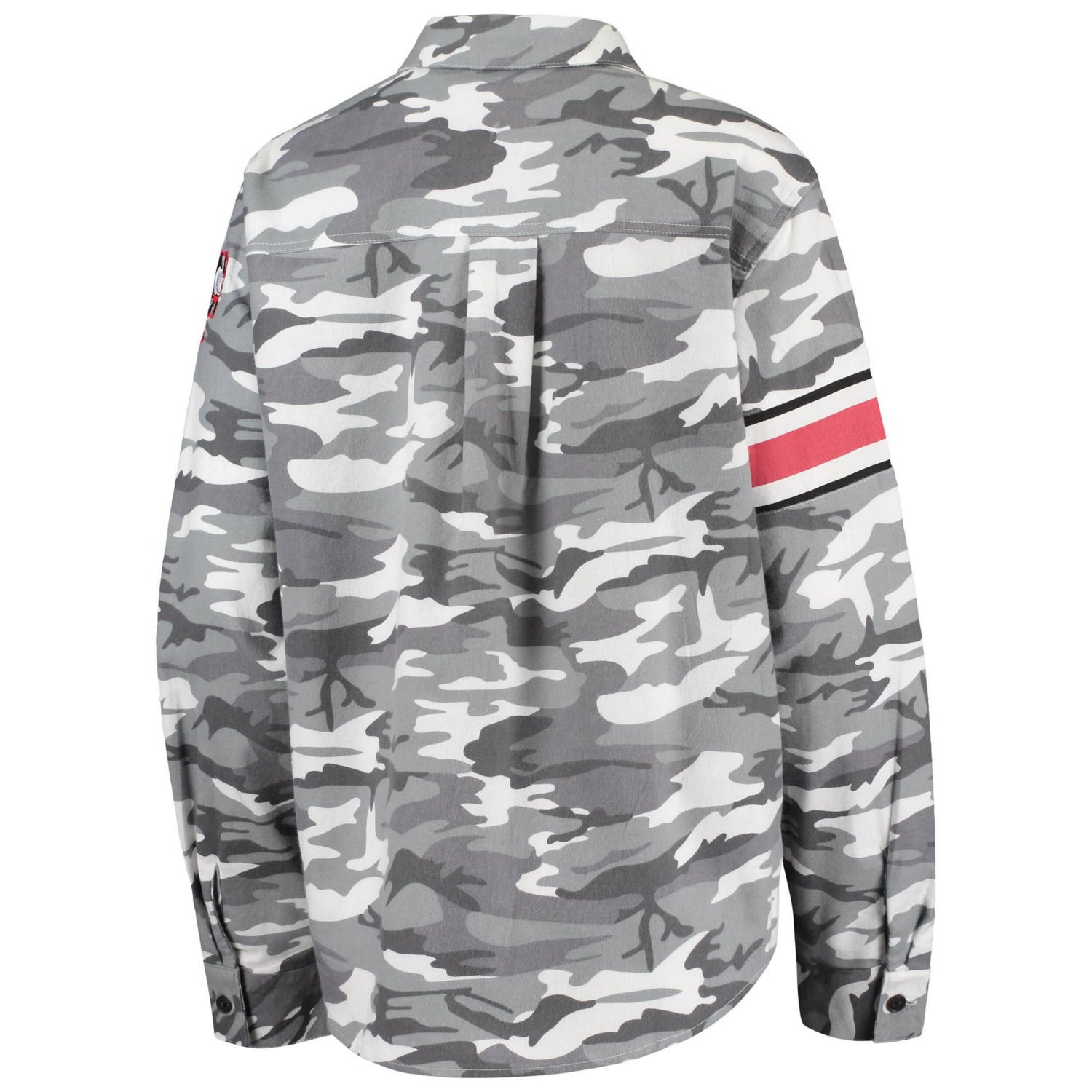 The Wild Collective Ohio State Buckeyes Camo Flannel Button-Up Long Sleeve Shirt