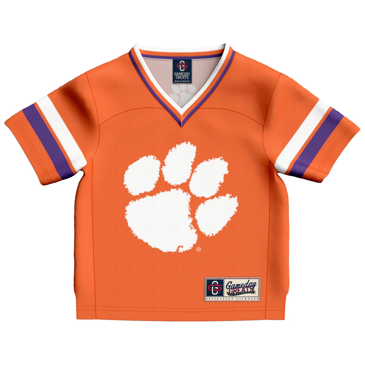 Toddler GameDay Greats 1 Clemson Tigers Lightweight Collegiate Football Fashion Jersey                                           - view number 2