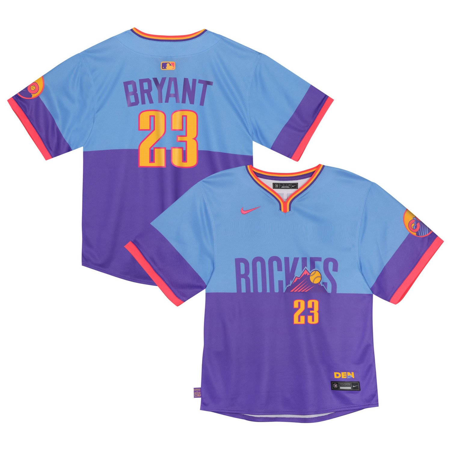 Toddler Nike Kris Bryant Purple/Light Blue Colorado Rockies 2025 City Connect Limited Player Jersey - view number 3