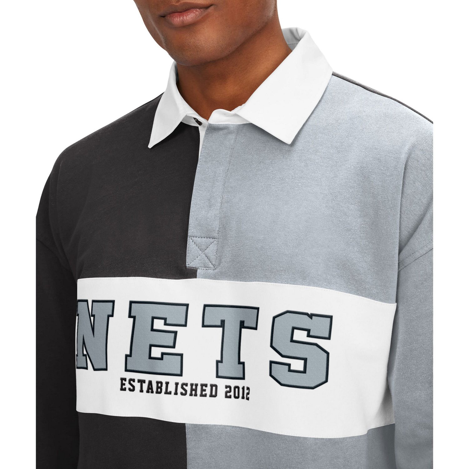 Tommy Jeans /Gray Brooklyn Nets Ronnie Rugby Long Sleeve T-Shirt                                                                 - view number 3