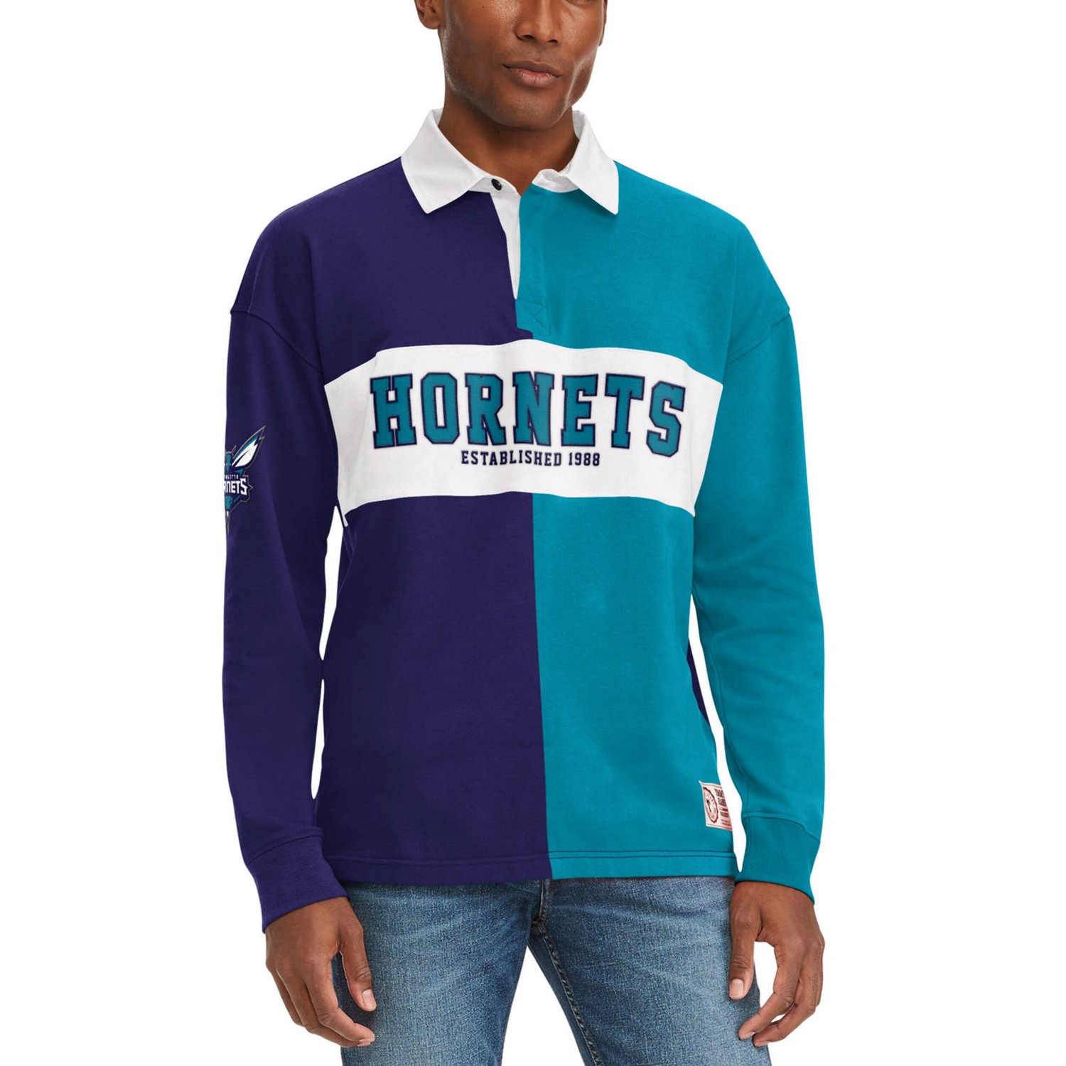 Tommy Jeans /Teal Charlotte Hornets Ronnie Rugby Long Sleeve T-Shirt