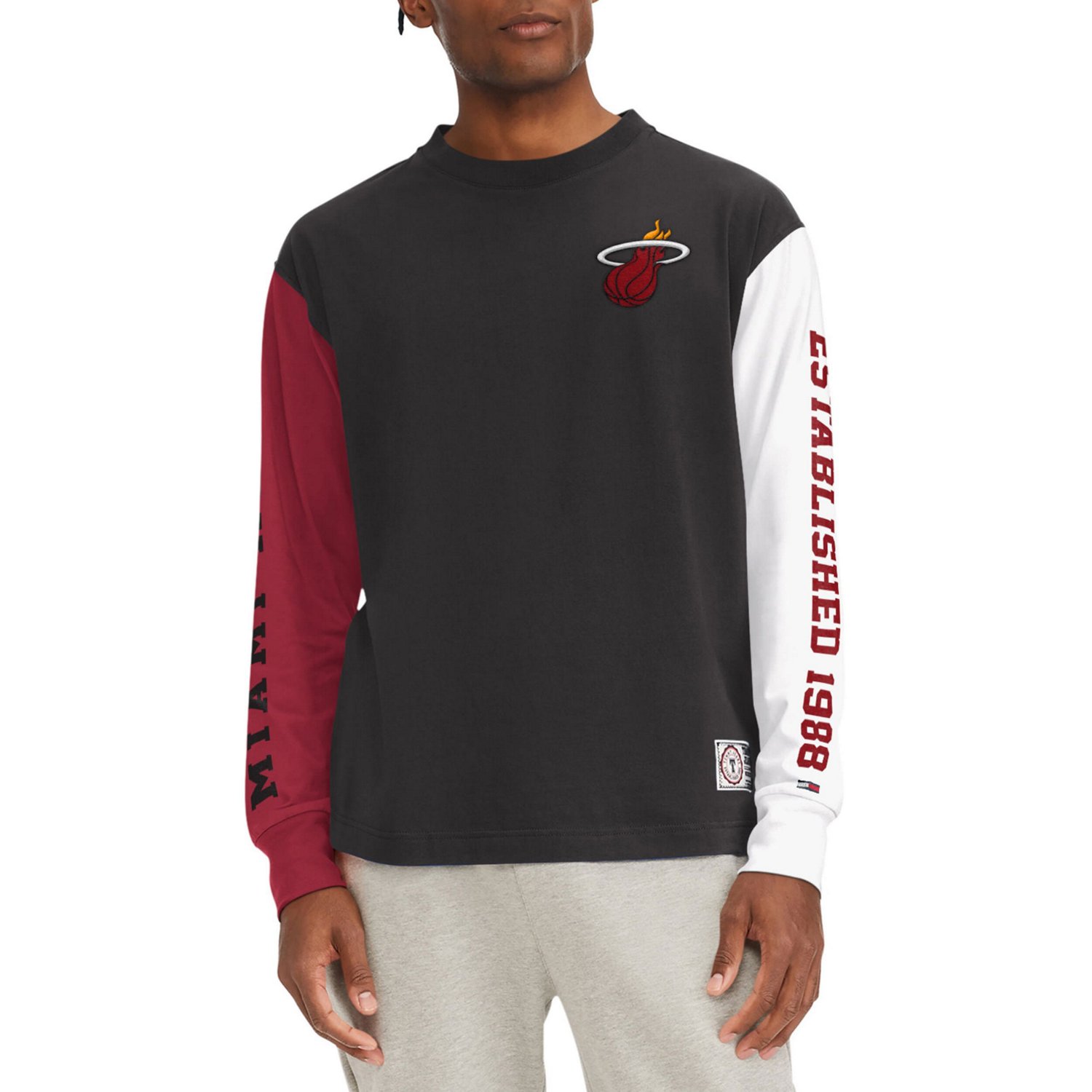 Tommy Jeans Miami Heat Richie Color Block Long Sleeve T-Shirt