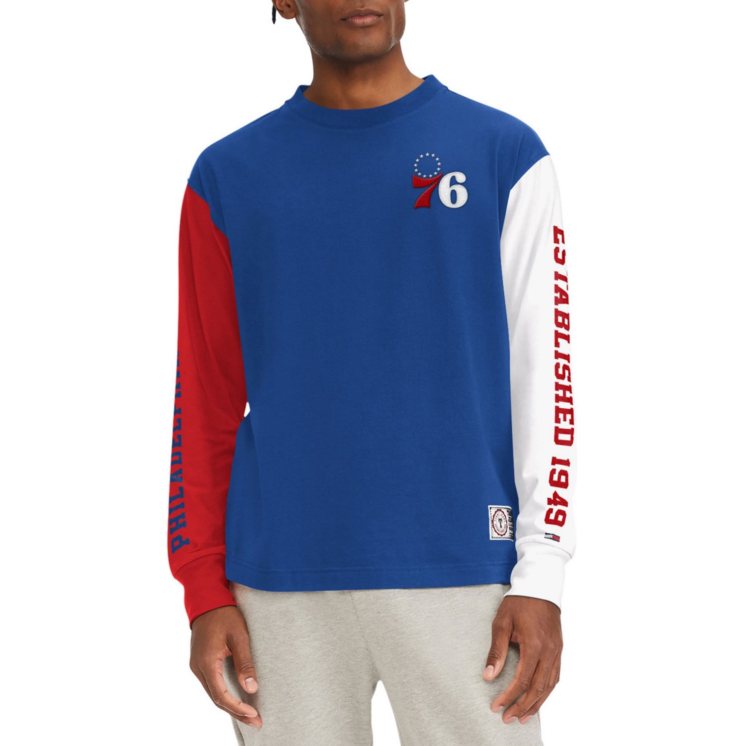 Tommy Jeans Philadelphia 76ers Richie Color Block Long Sleeve T-Shirt