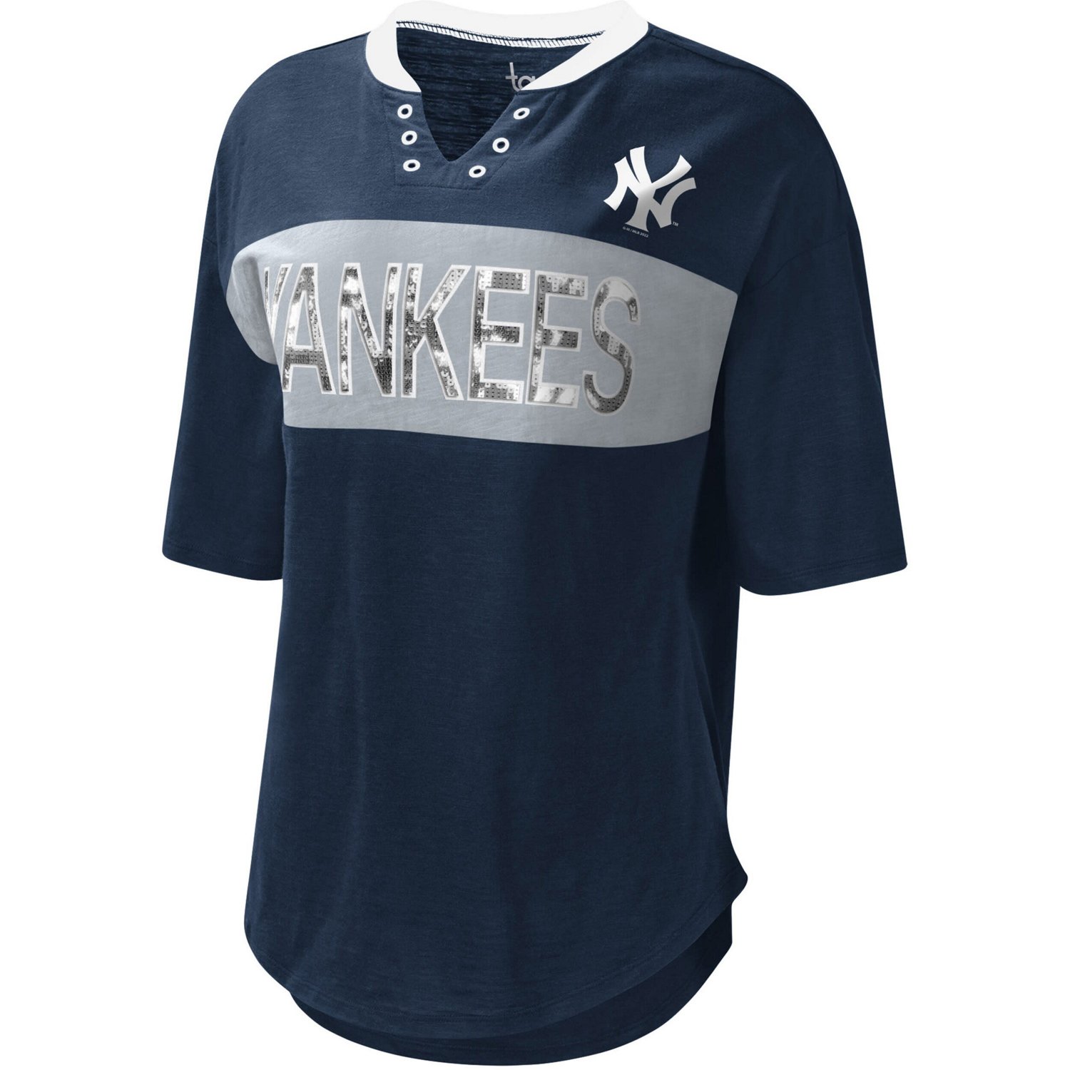 Touch /Gray New York Yankees Lead Off Notch Neck T-Shirt - view number 2
