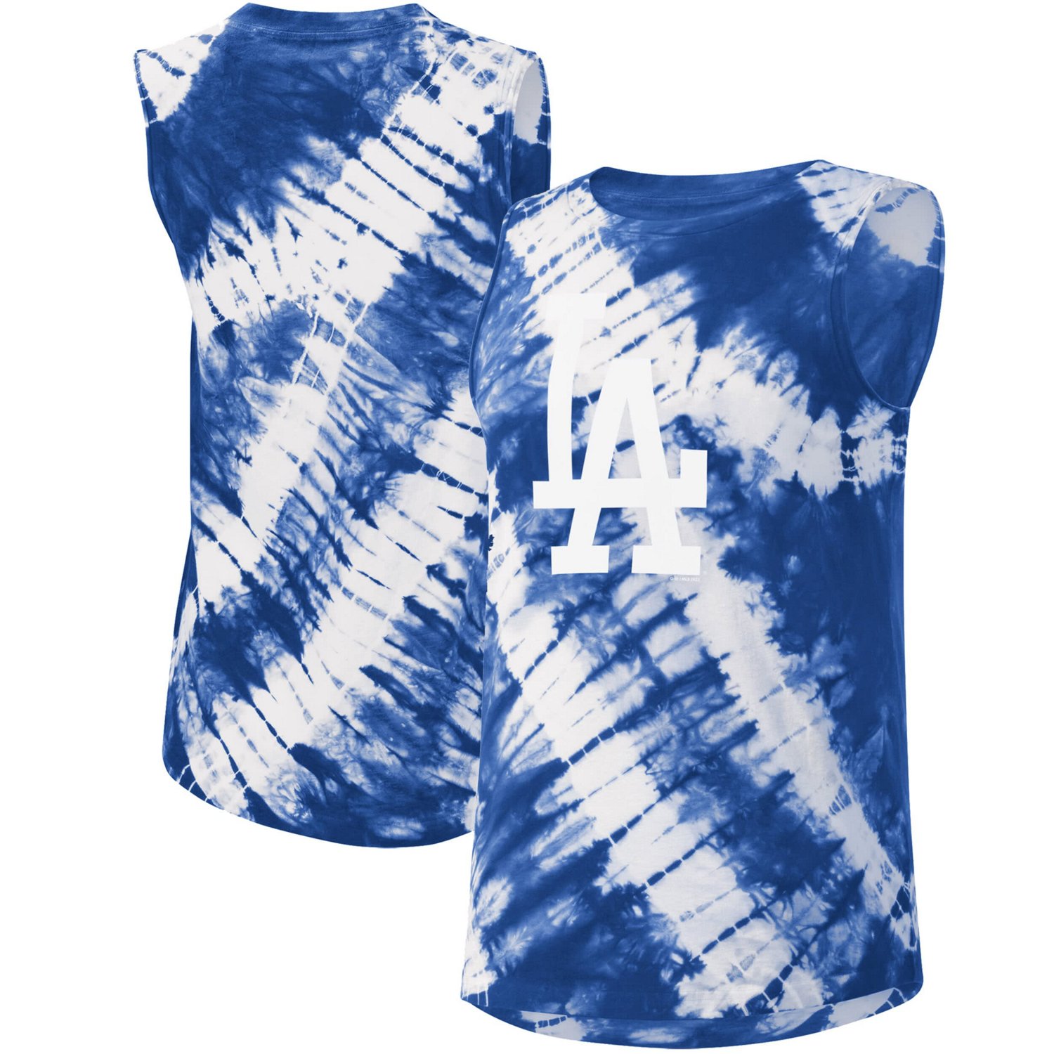 Touch Los Angeles Dodgers Money Ball Tie-Dye Tank Top