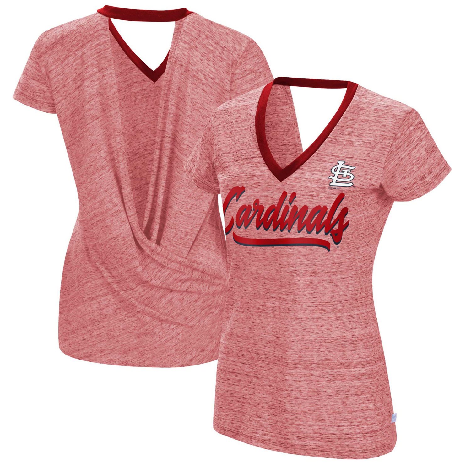 Touch St Louis Cardinals Halftime Back Wrap Top V-Neck T-Shirt - view number 1