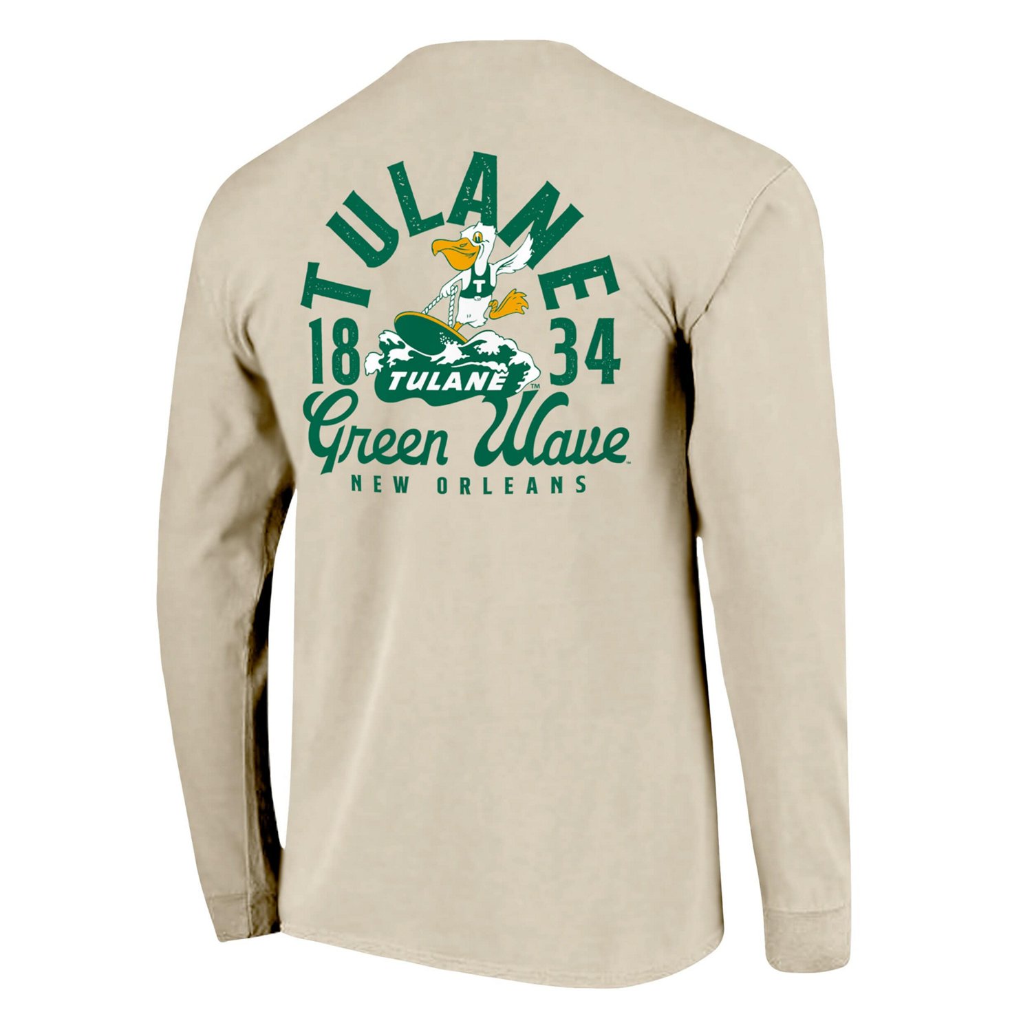 Tulane Green Wave Comfort Colors Mascot Overlay Long Sleeve T-Shirt - view number 3