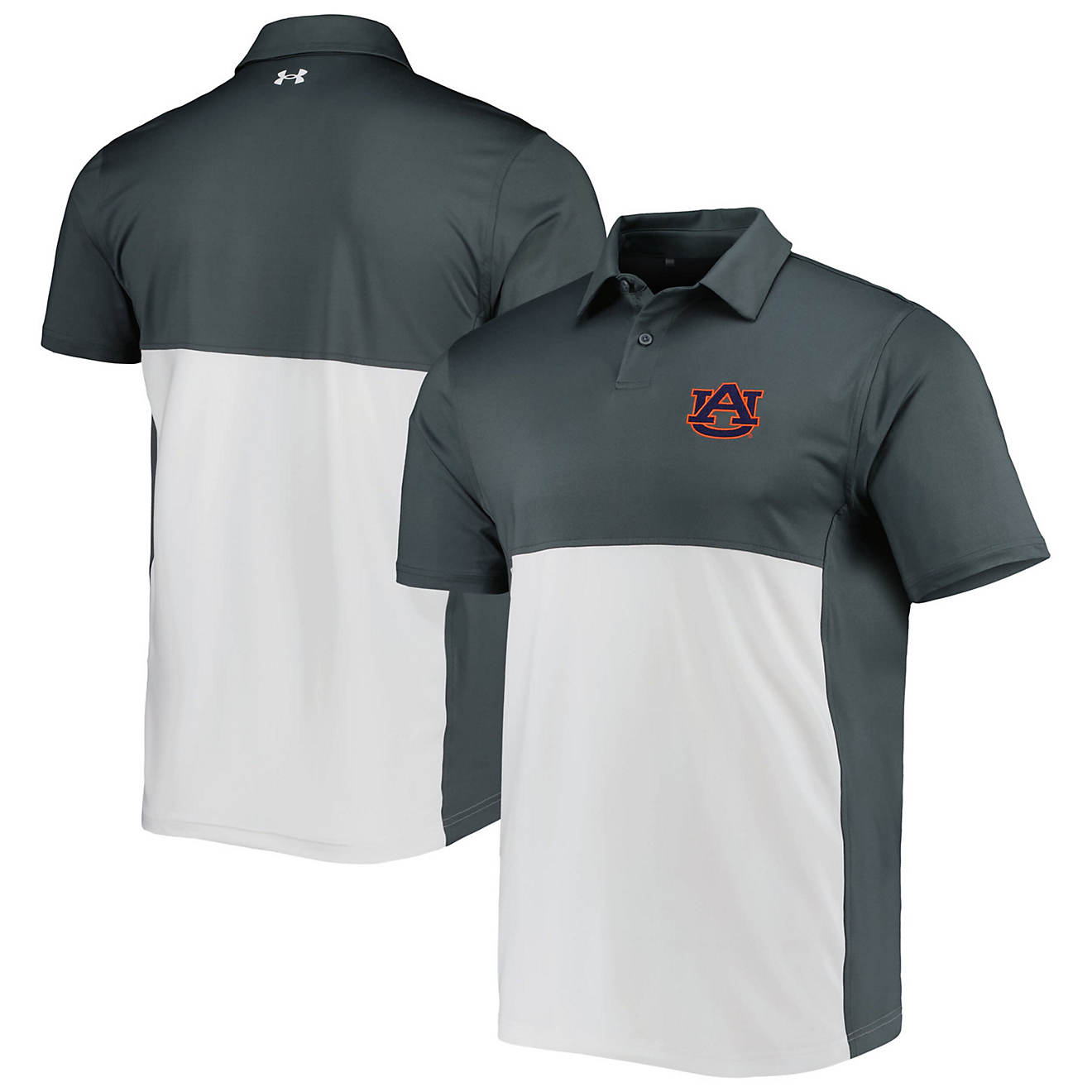 Under Armour /White Auburn Tigers Green Blocked Polo Performance Polo                                                            - view number 1