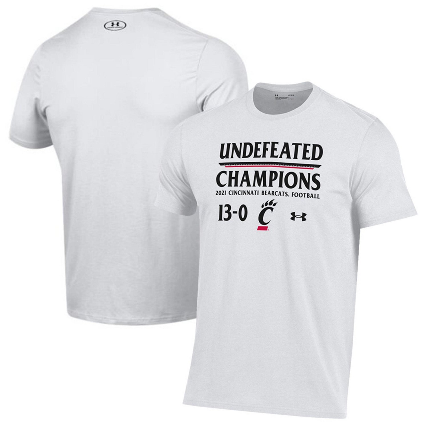 Under Armour Cincinnati Bearcats 2021 AAC Football Conference Champions Undefeated T Shirt Academy