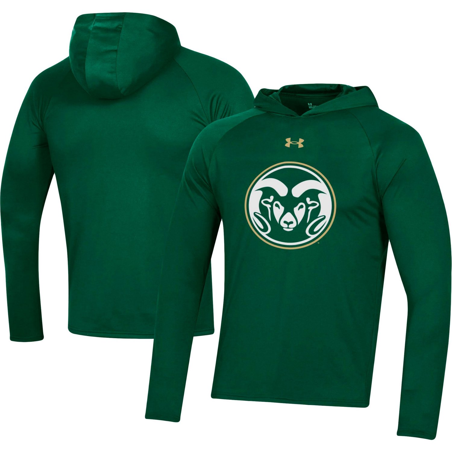 Under Armour Colorado State Rams School Logo Raglan Long Sleeve Hoodie Performance T-Shirt