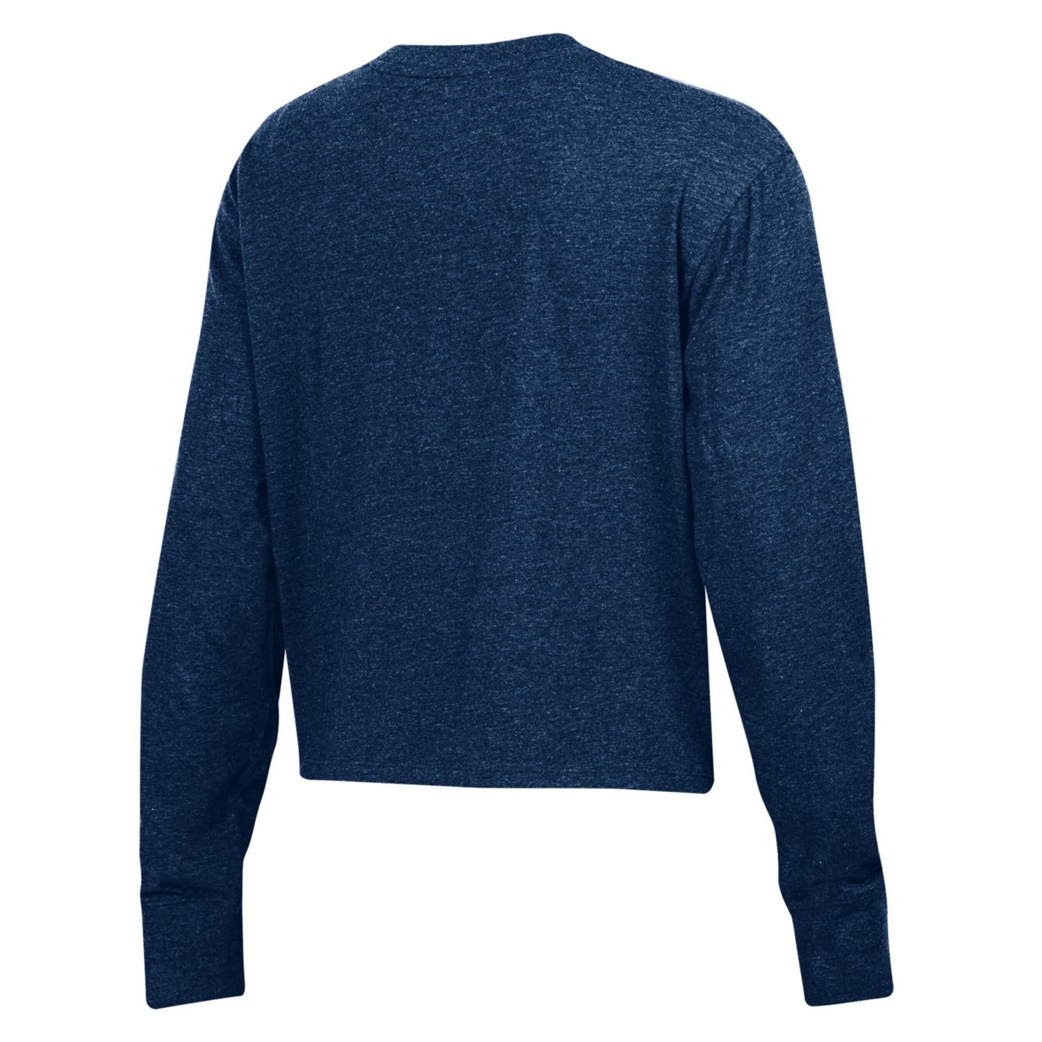 Under Armour Heather Notre Dame Fighting Irish Essentials Icon Ultra-Soft Cropped Long Sleeve Tri-Blend Performance T-Shirt