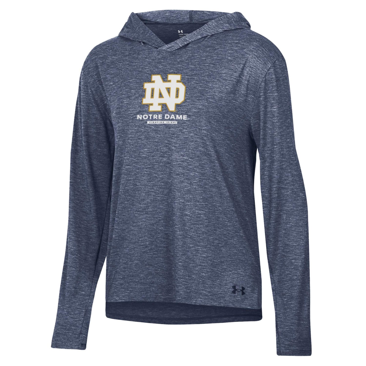 Under Armour Heather Notre Dame Fighting Irish Tri-Blend Breezy Long Sleeve Hoodie T-Shirt - view number 2
