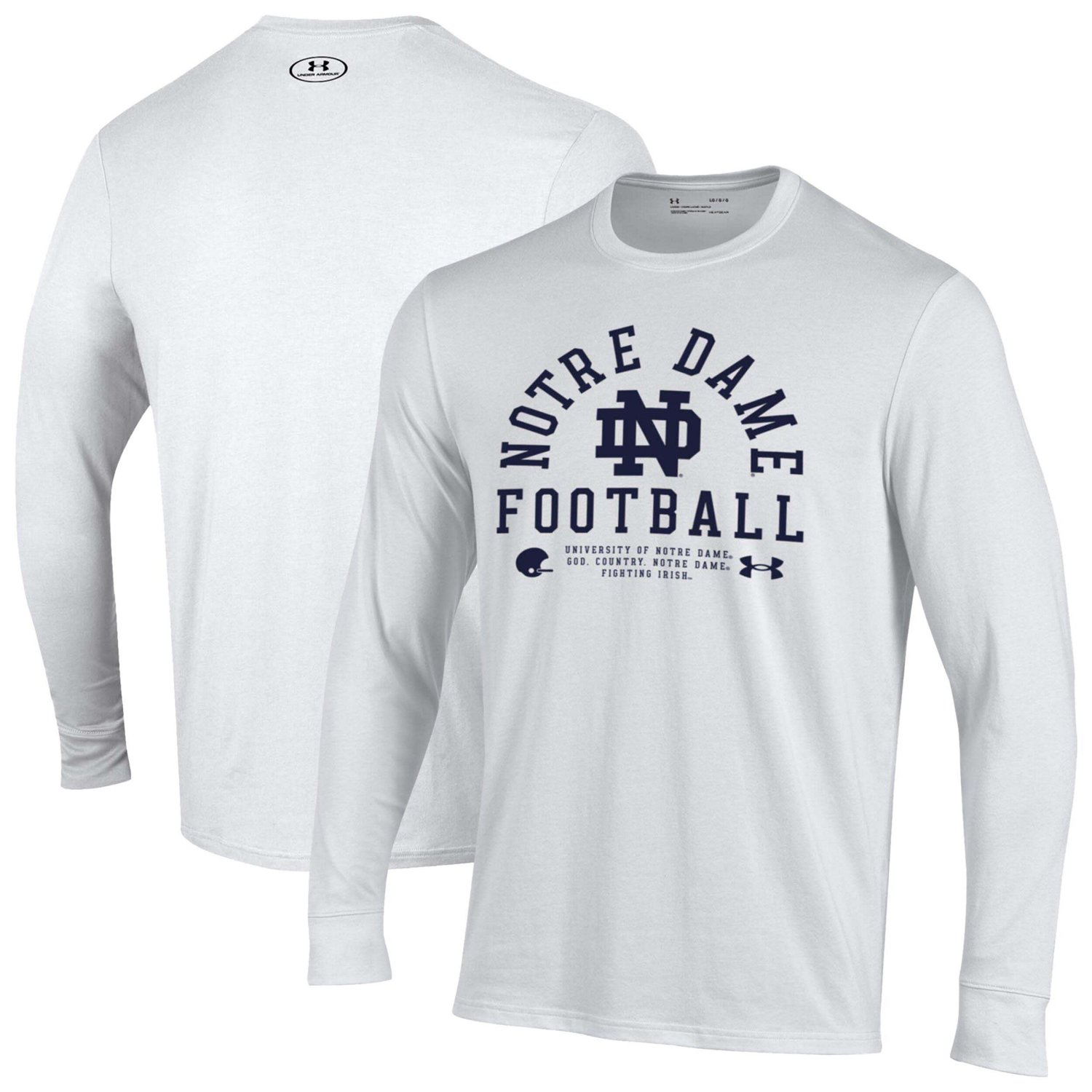 Under Armour Kelly Notre Dame Fighting Irish 2025 Sideline Football Performance Cotton Long Sleeve T-Shirt - view number 1