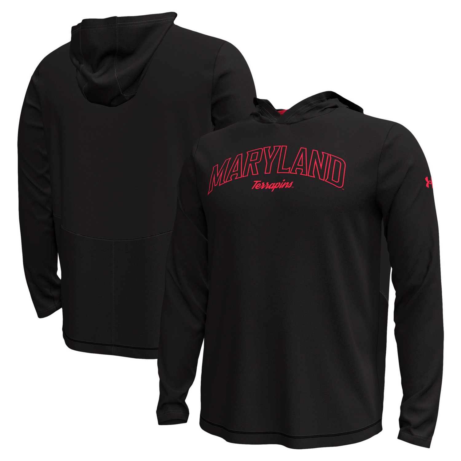 Under Armour Maryland Terrapins Sideline Knockout Hoodie Long Sleeve T-Shirt