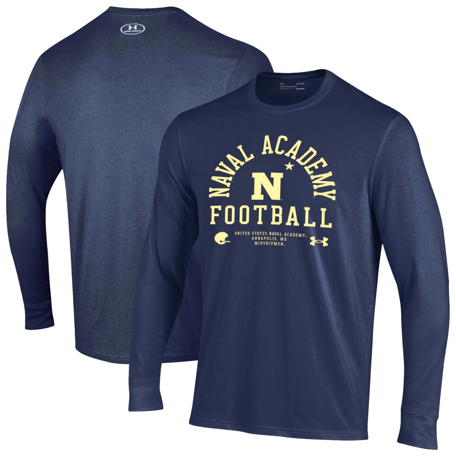 Under Armour Midshipmen 2025 Sideline Football Performance Cotton Long Sleeve T-Shirt - view number 1