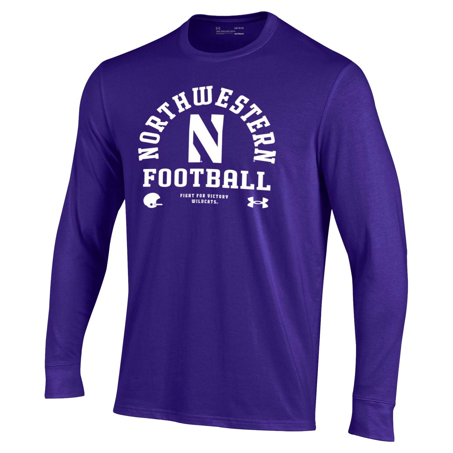 Under Armour Northwestern Wildcats 2025 Sideline Football Performance Cotton Long Sleeve T-Shirt - view number 2