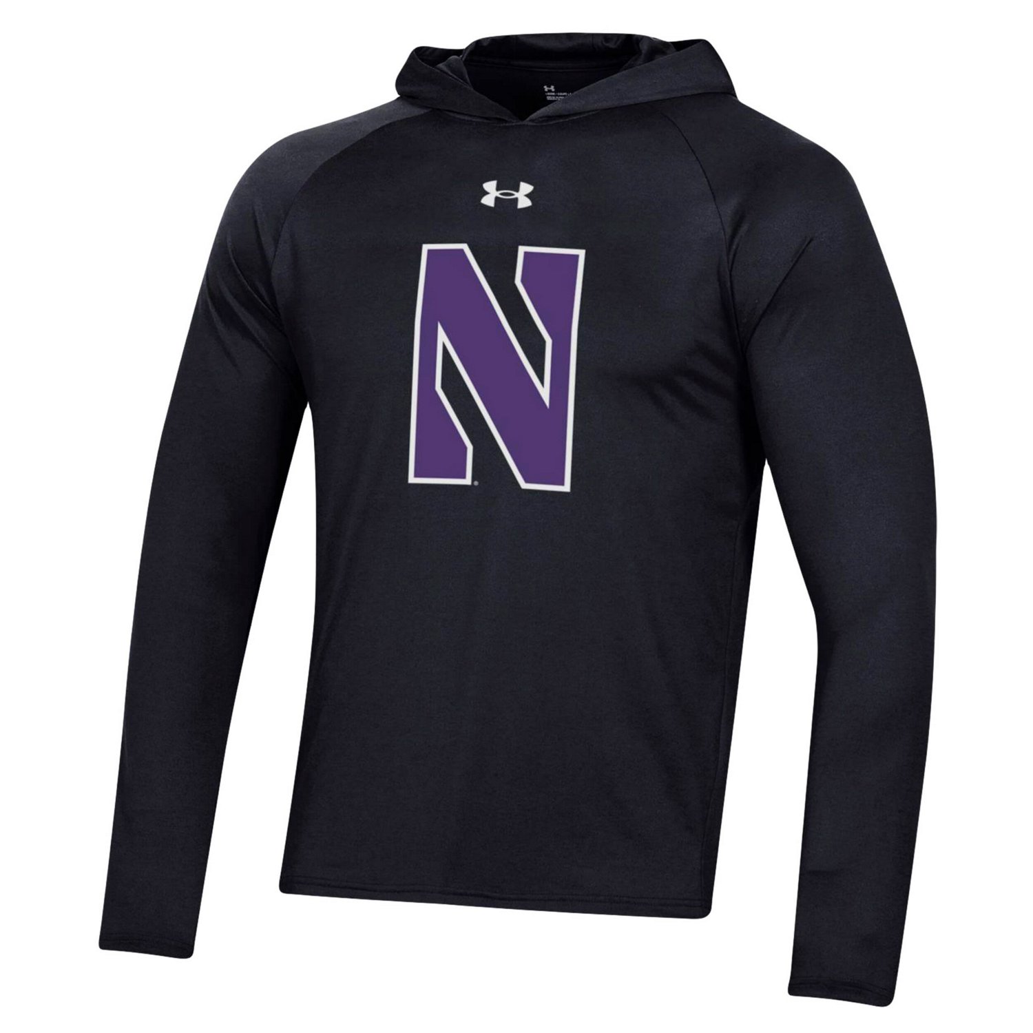Under Armour Northwestern Wildcats School Logo Raglan Long Sleeve Hoodie Performance T-Shirt - view number 2