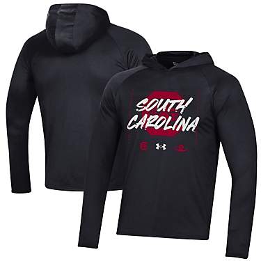 Under Armour South Carolina Gamecocks 2023 On Court Bench Shooting Long Sleeve Hoodie T-Shirt                                   