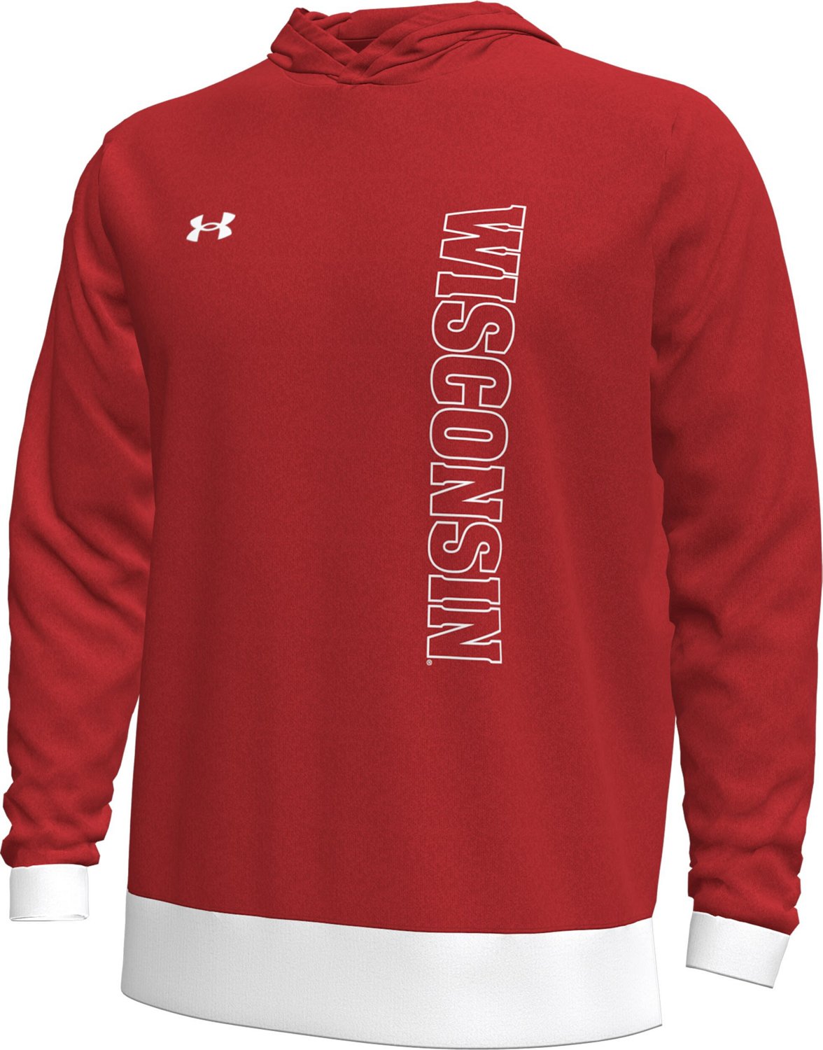 Under Armour Wisconsin Badgers 2024 On-Court Shootaround Long Sleeve Hoodie T-Shirt - view number 2