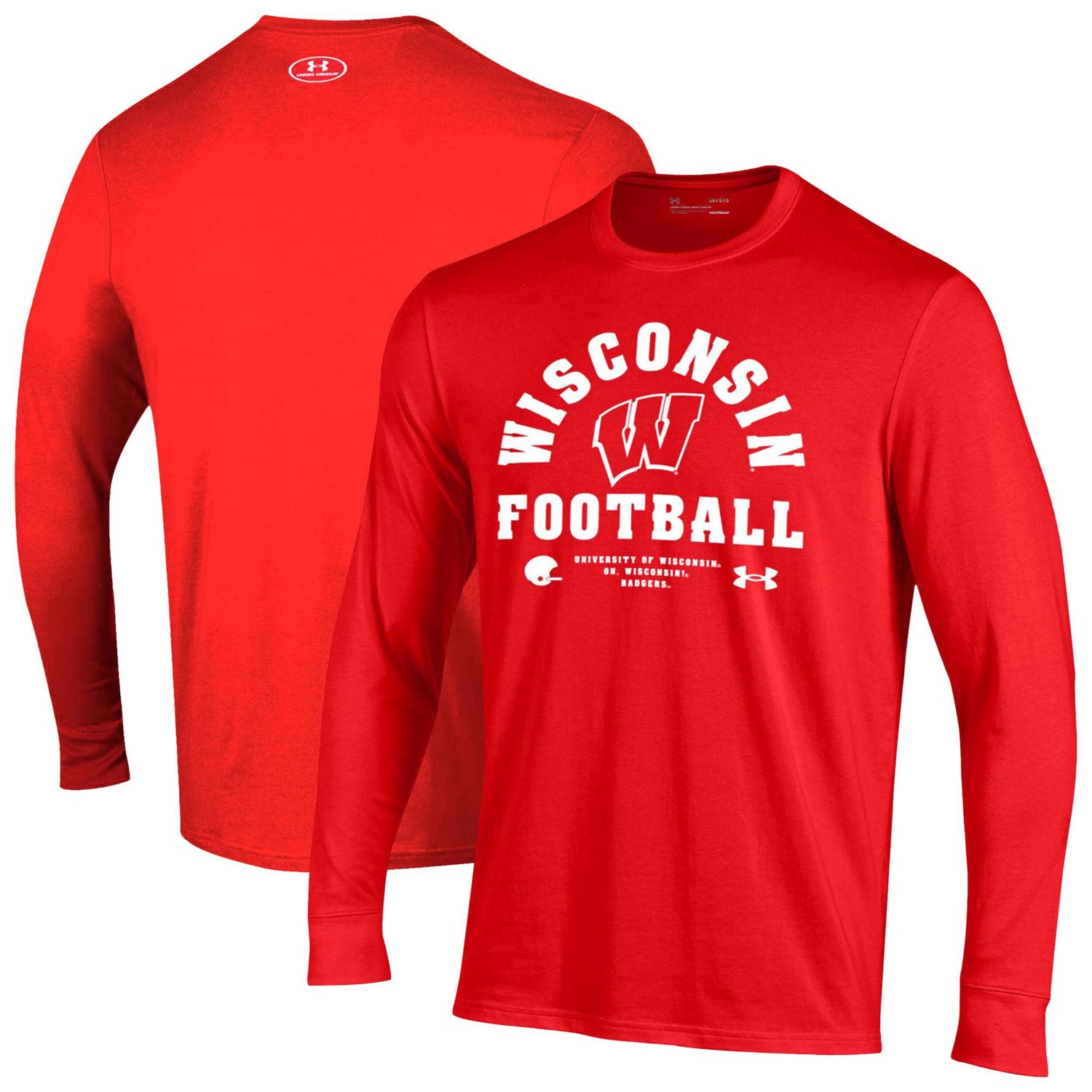 Under Armour Wisconsin Badgers 2025 Sideline Football Performance Cotton Long Sleeve T-Shirt