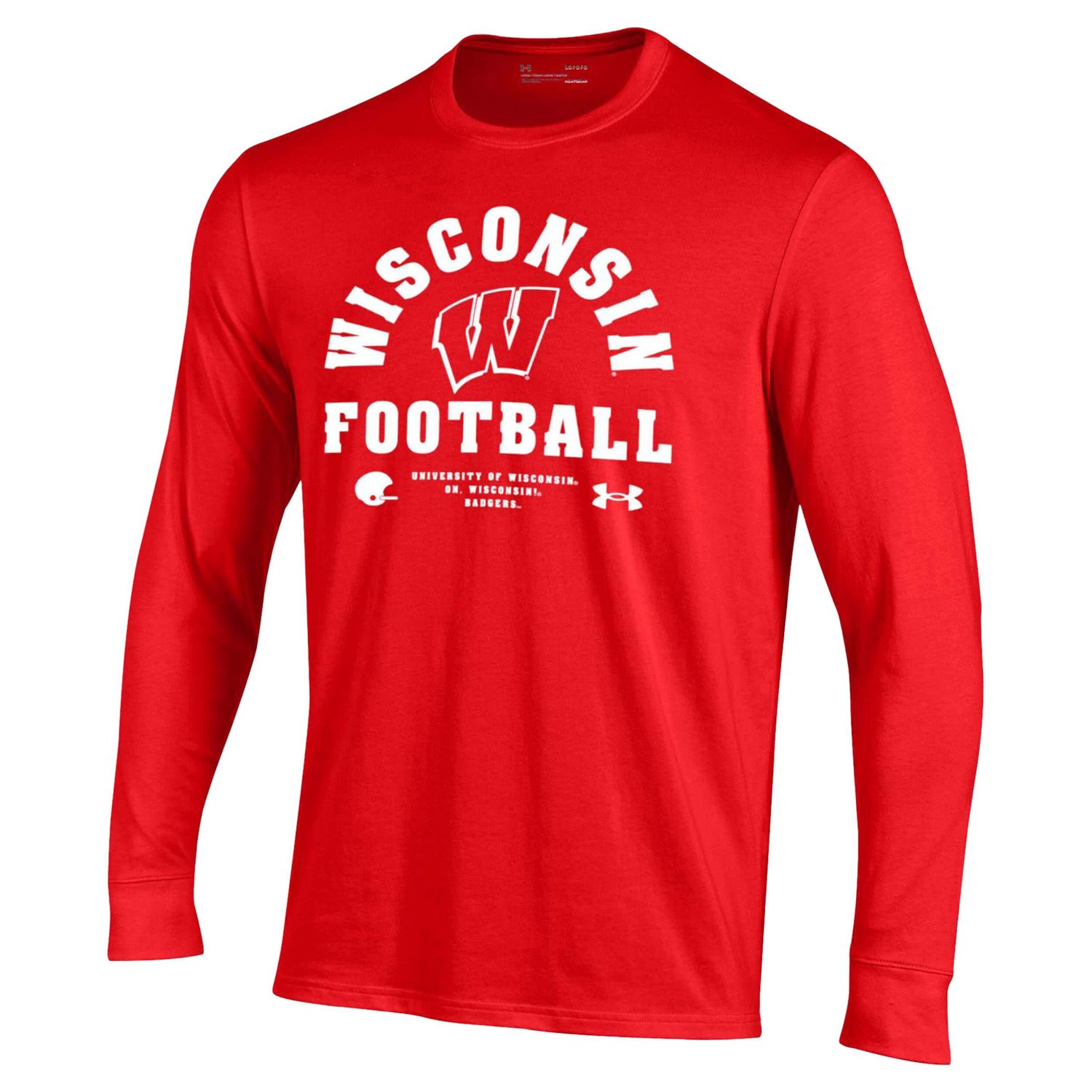 Under Armour Wisconsin Badgers 2025 Sideline Football Performance Cotton Long Sleeve T-Shirt - view number 2