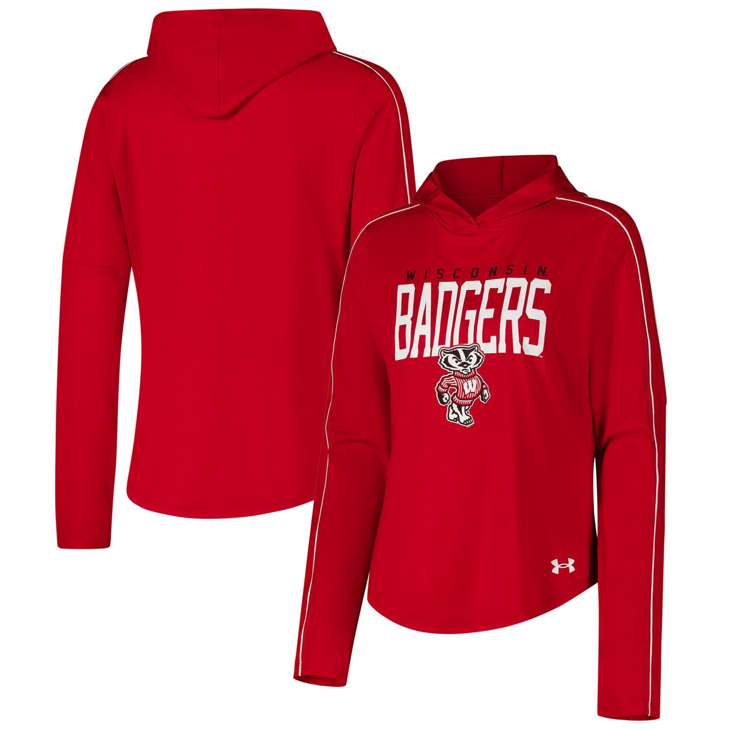 Under Armour Wisconsin Badgers Gameday Knockout Long Sleeve Hooded T-Shirt                                                       - view number 1