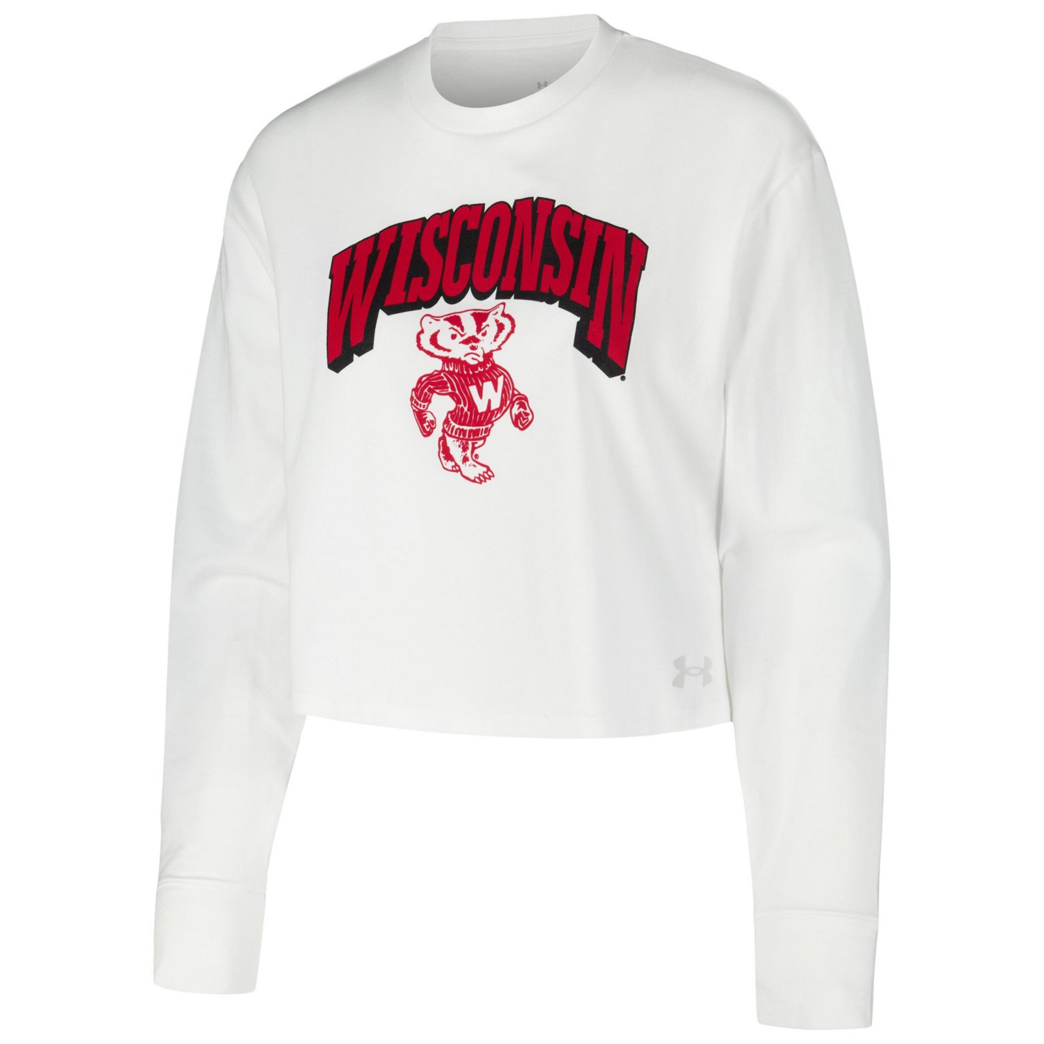 Under Armour Wisconsin Badgers Inline All Day Tri-Blend Cropped Long Sleeve T-Shirt                                              - view number 2