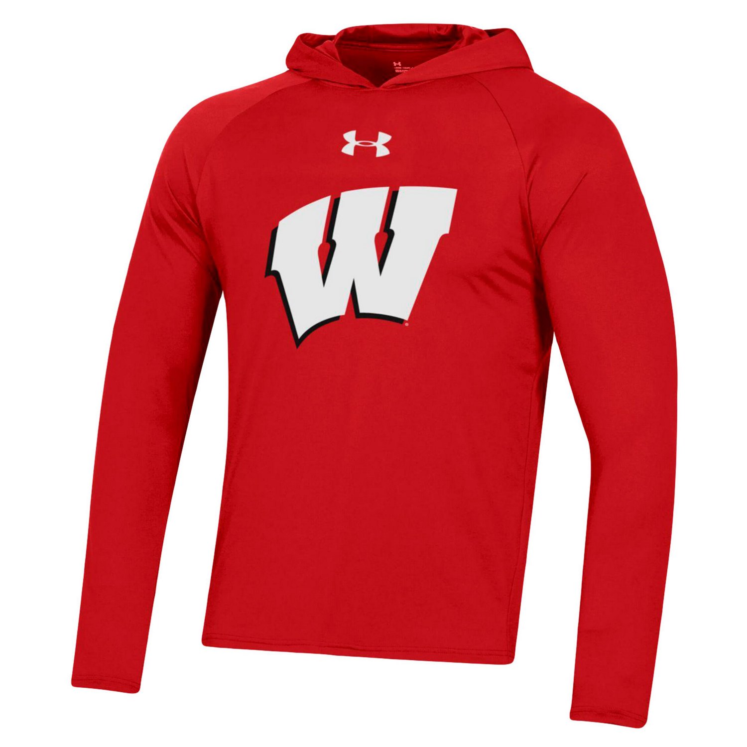 Under Armour Wisconsin Badgers School Logo Raglan Long Sleeve Hoodie Performance T-Shirt - view number 2