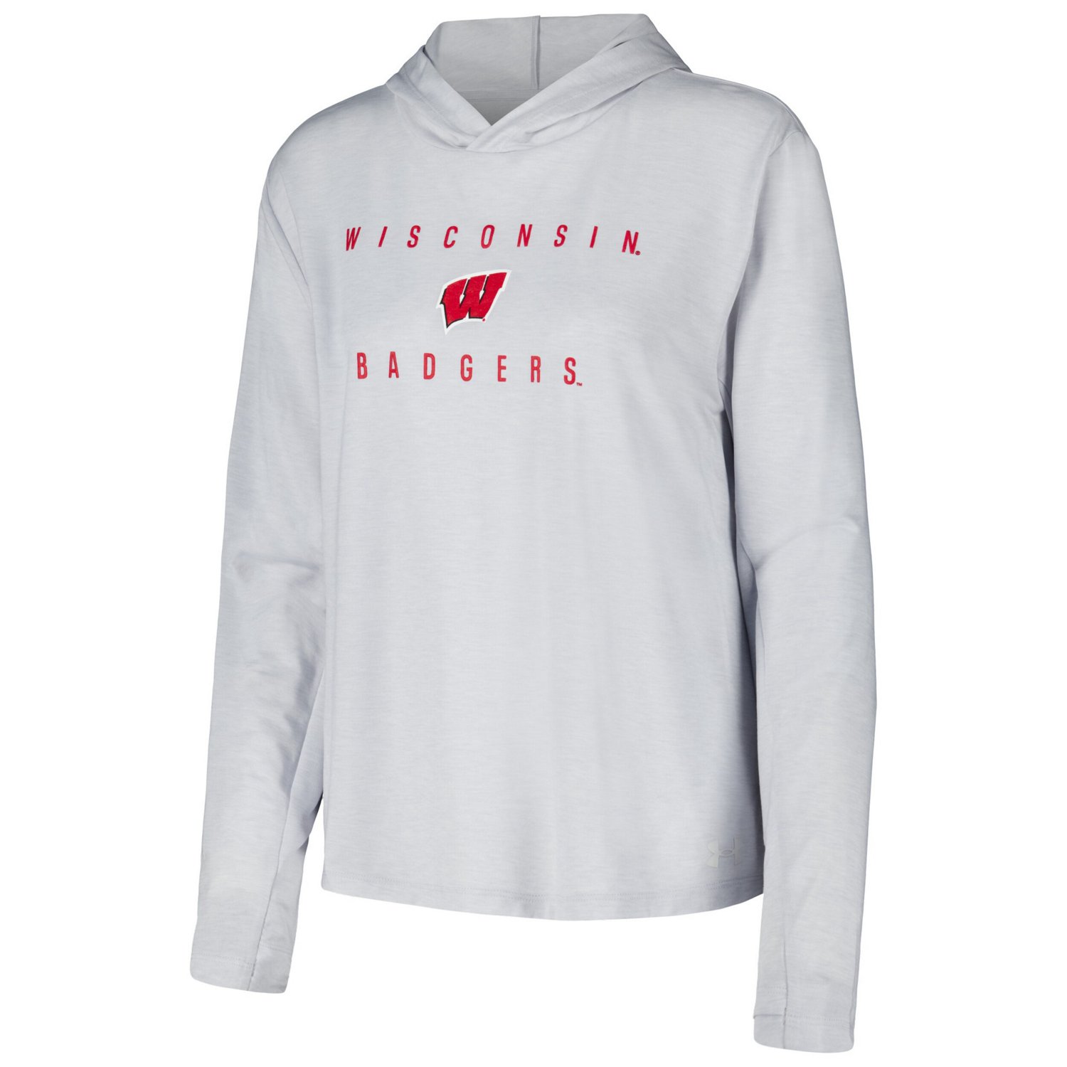 Under Armour Wisconsin Badgers Super-Soft Breezy Long Sleeve Tri-Blend Hoodie T-Shirt                                            - view number 2