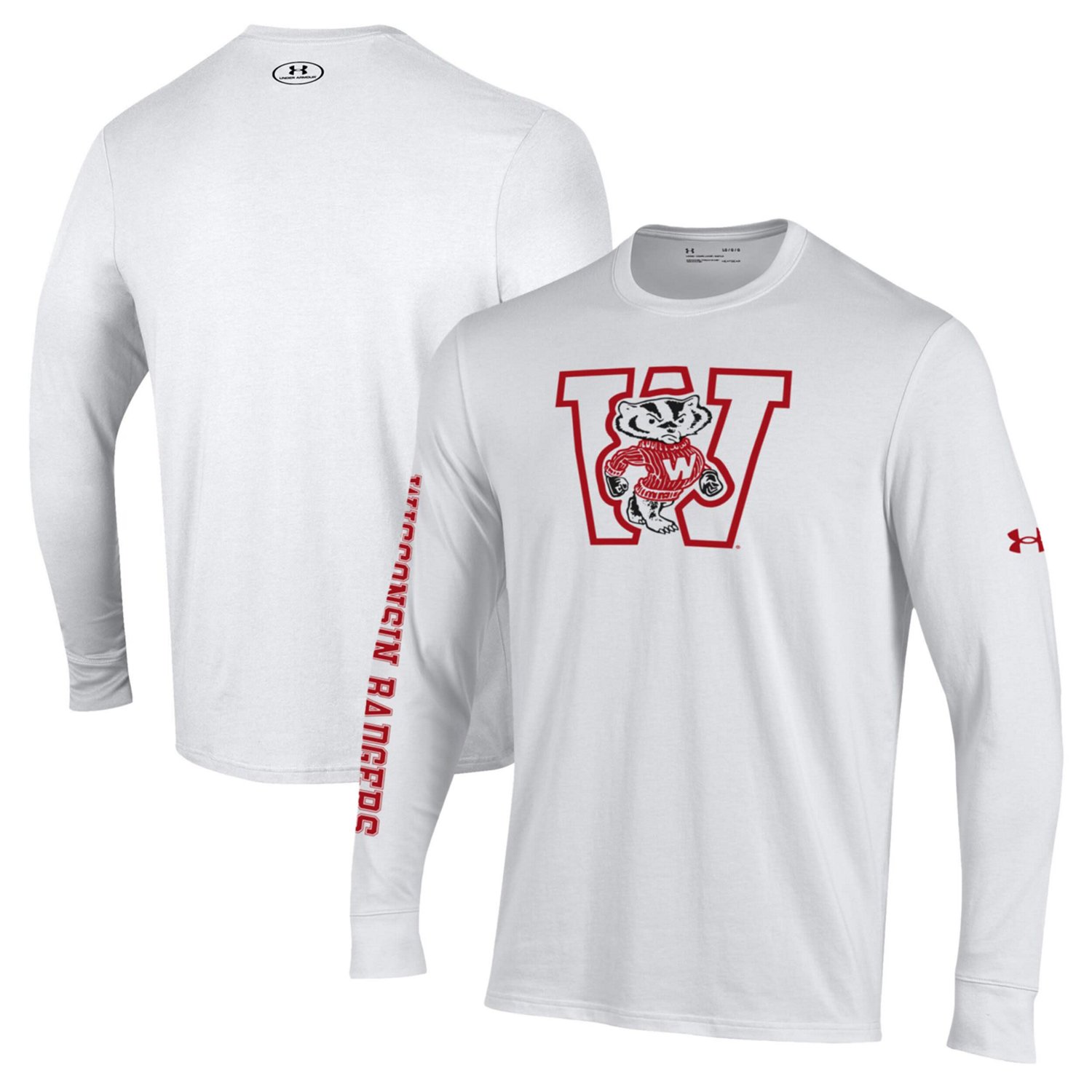 Under Armour Wisconsin Badgers Throwback Long Sleeve Performance T-Shirt