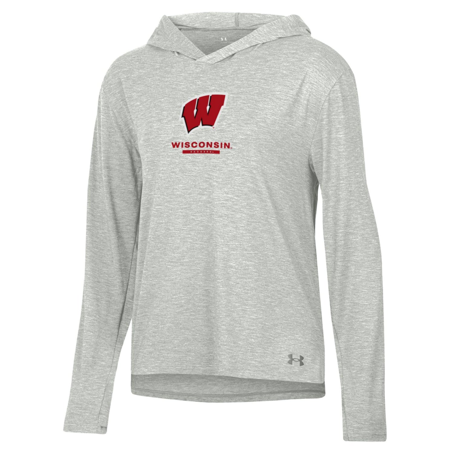 Under Armour Wisconsin Badgers Tri-Blend Breezy Long Sleeve Hoodie T-Shirt - view number 2