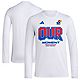 Unisex adidas Kansas Jayhawks 2024 On-Court Bench Our Moment Long Sleeve T-Shirt                                                 - view number 1 selected