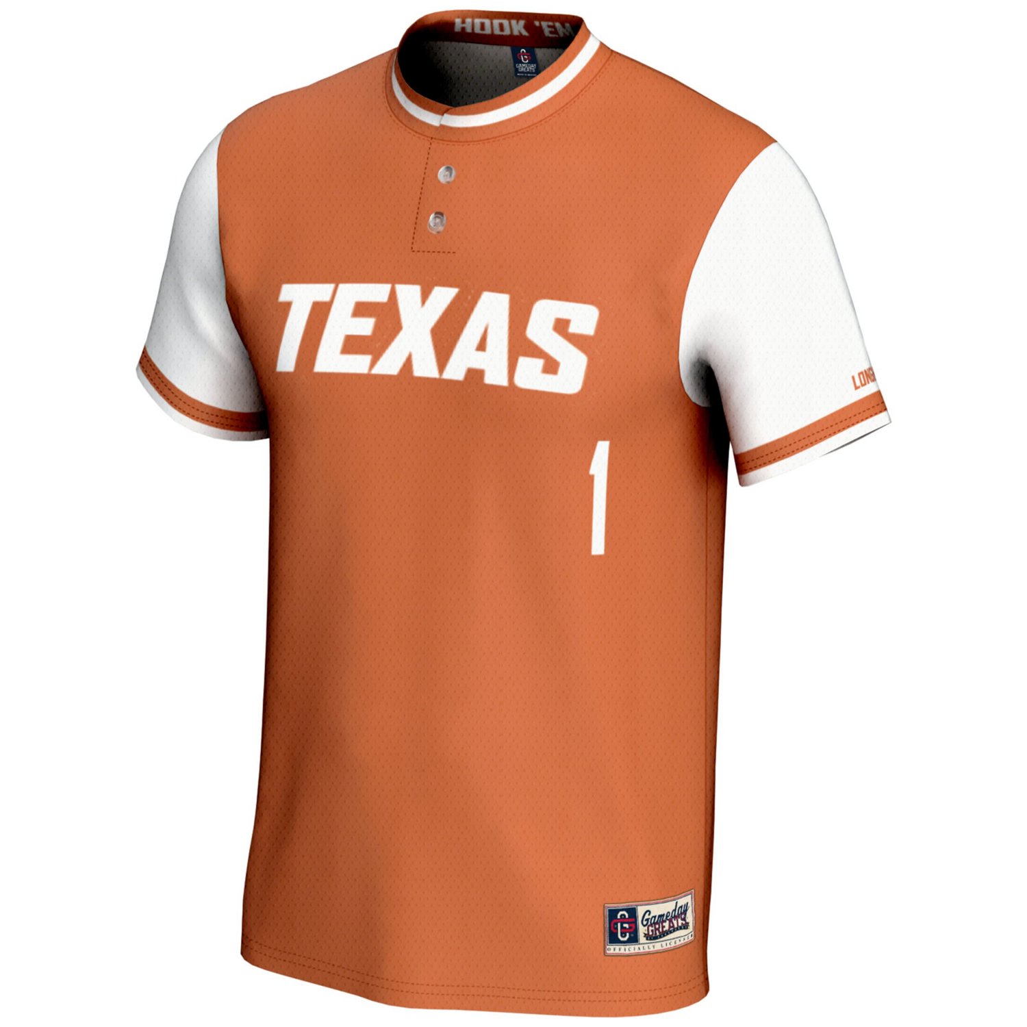 Unisex GameDay Greats 1 Burnt Texas Longhorns Lightweight Softball Jersey - view number 2