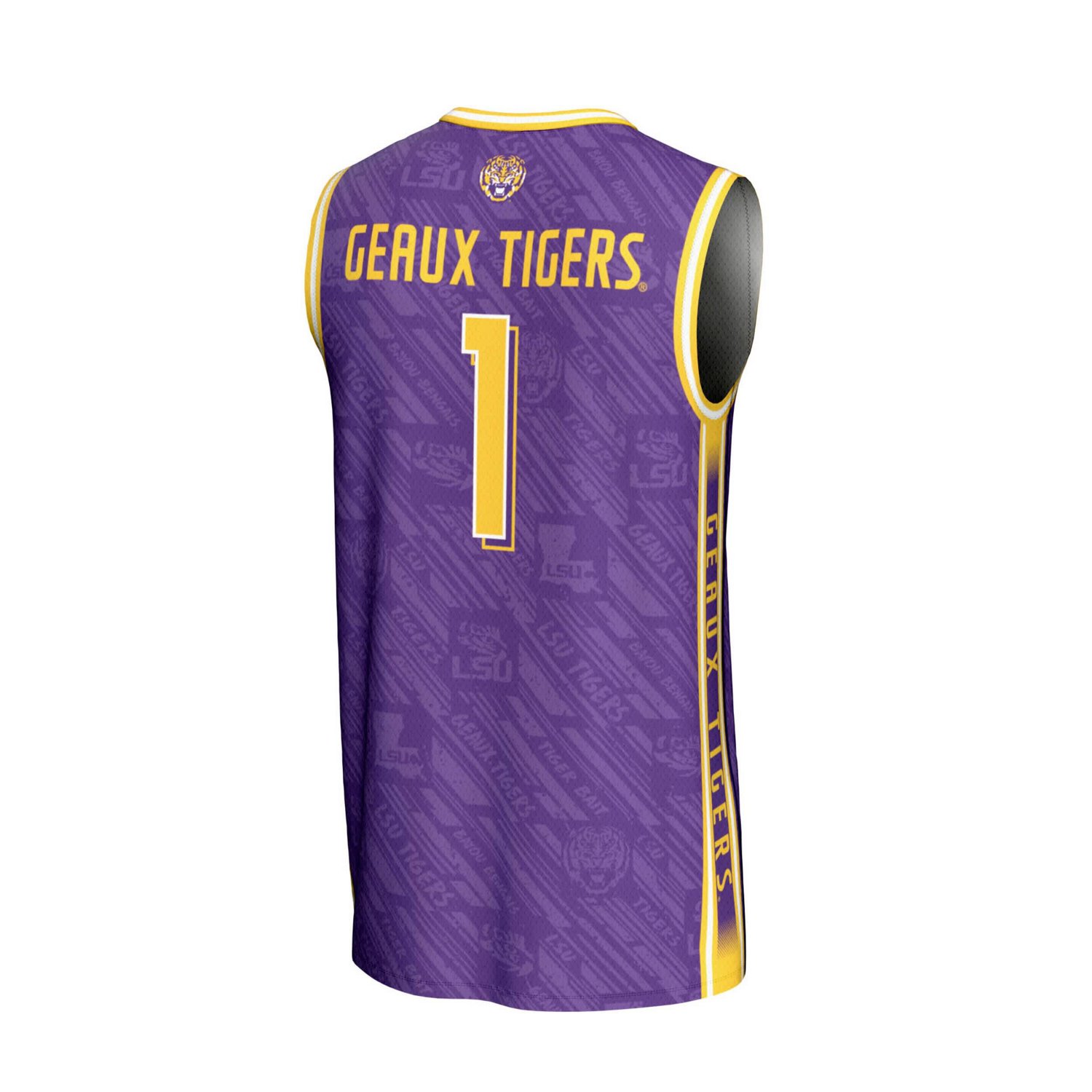 Unisex GameDay Greats 1 LSU Tigers Lightweight Highlight Print Basketball Jersey
