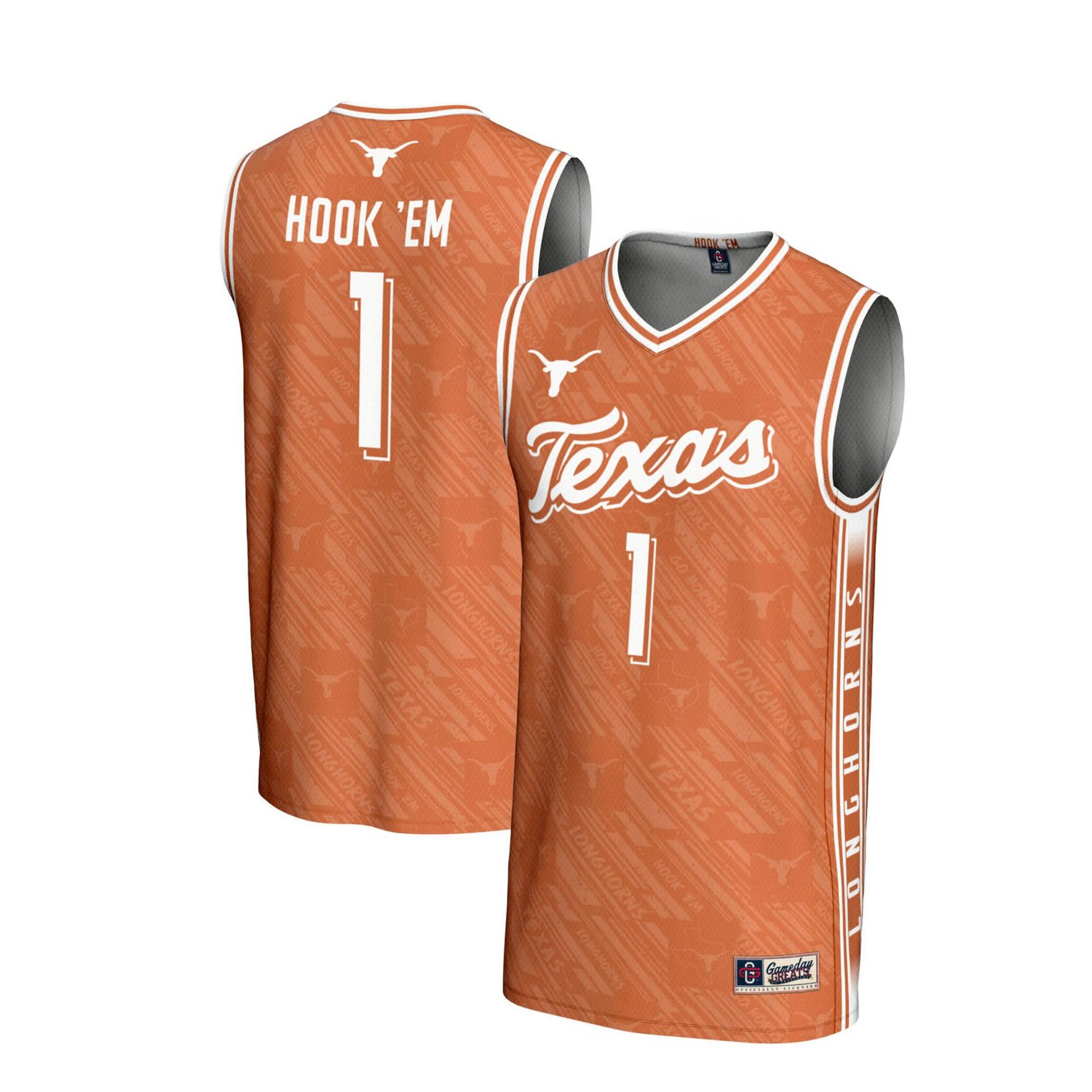 Unisex GameDay Greats 1 Texas Longhorns Lightweight Highlight Print Basketball Jersey