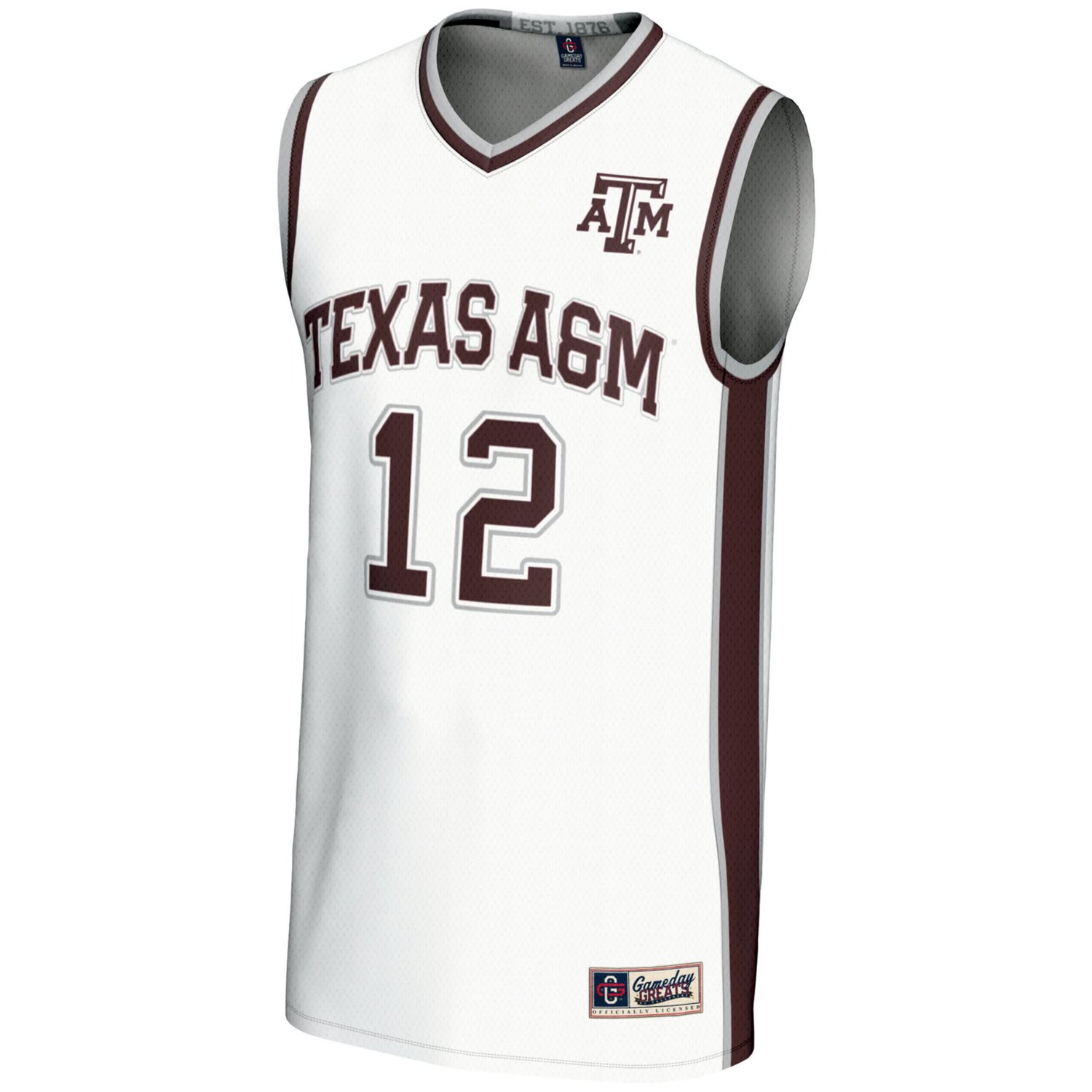 Unisex GameDay Greats 12 Texas AM Aggies Basketball Lightweight Fashion Jersey - view number 2