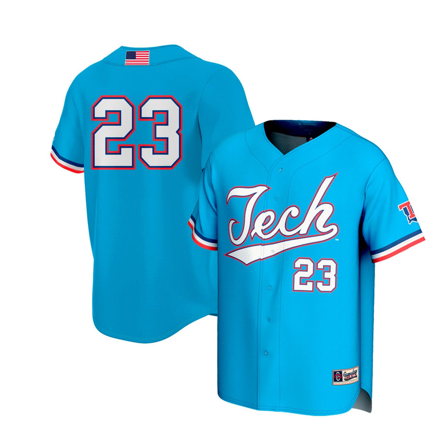 Unisex GameDay Greats 23 Louisiana Tech Bulldogs Lightweight Collegiate Baseball Fashion Jersey