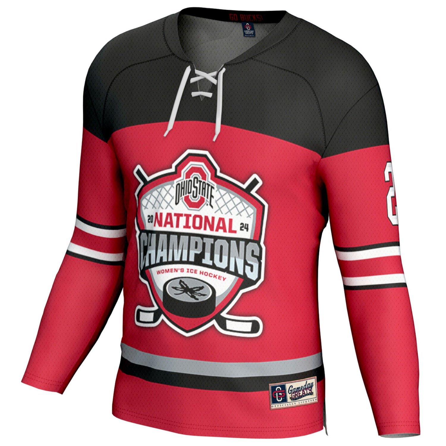 Unisex GameDay Greats Ohio State Buckeyes 2024 NCAA Women's Ice Hockey National Champions Fashion Jersey - view number 2