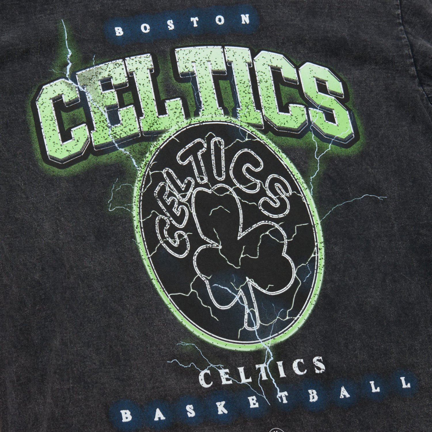 Unisex Mitchell  Ness Boston Celtics Hardwood Classics Vintage Voltage Premium Heavyweight T-Shirt - view number 4