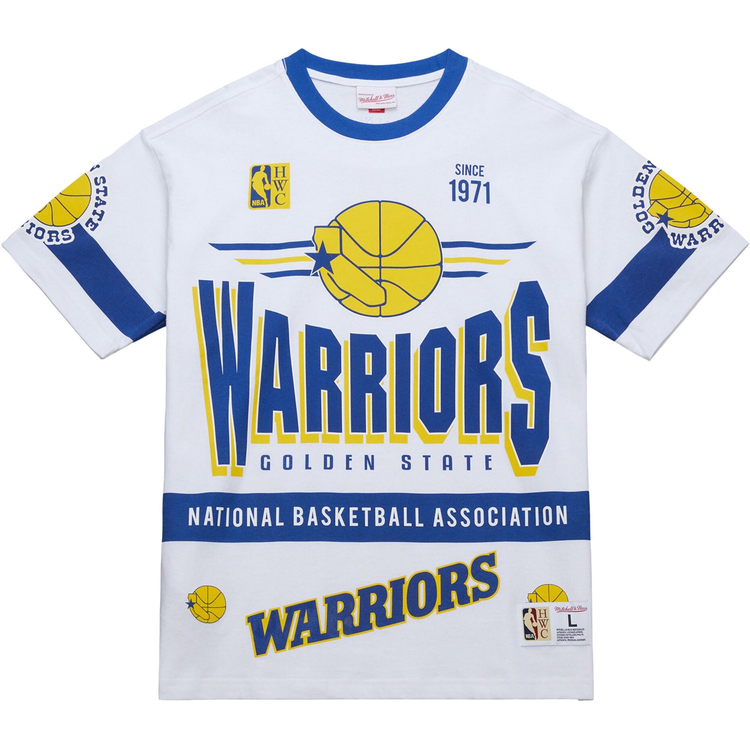 Unisex Mitchell  Ness Golden State Warriors Hardwood Classics Vintage Team Origins Premium T-Shirt - view number 2