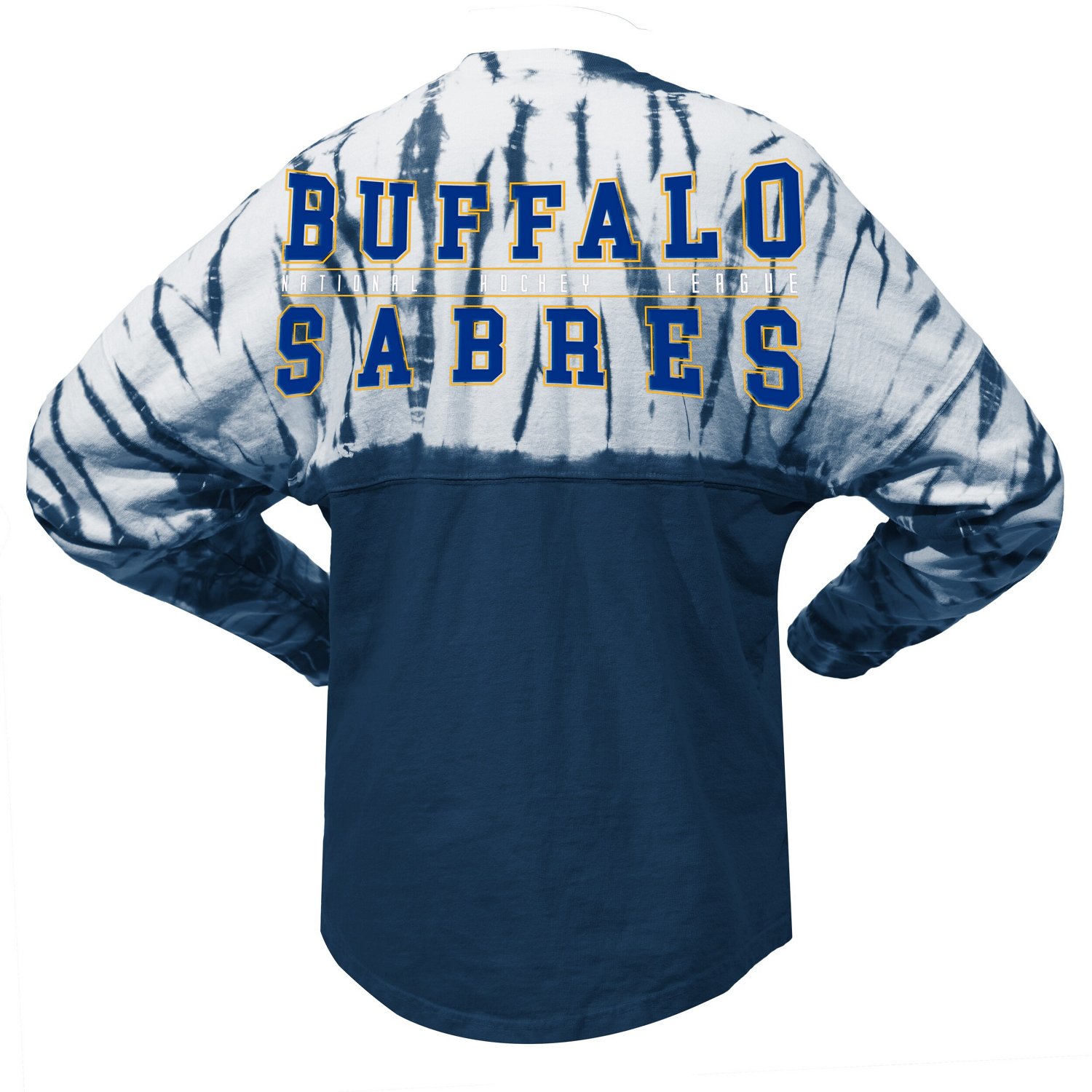 Unisex Spirit Jersey Buffalo Sabres Crystal Half Dye Long Sleeve T-Shirt - view number 3