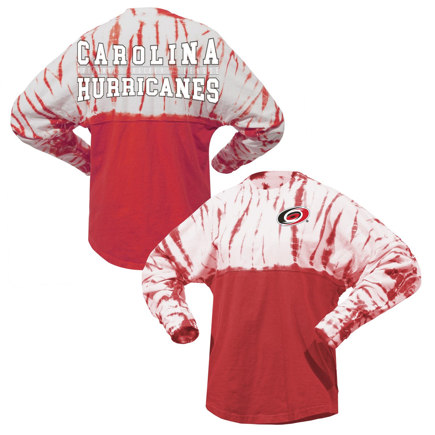 Unisex Spirit Jersey Carolina Hurricanes Crystal Half Dye Long Sleeve T-Shirt
